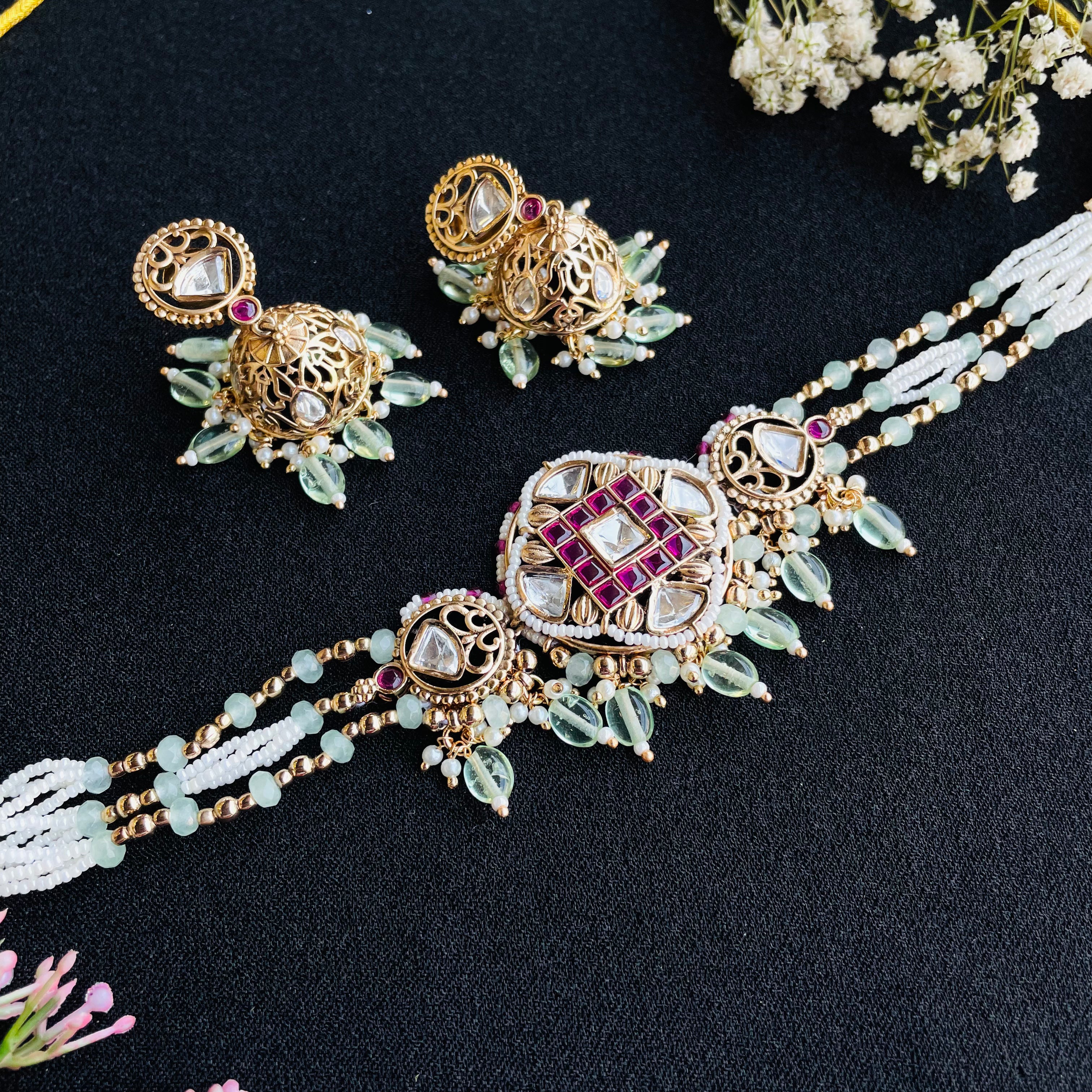 Nayaab meera polki neckpiece