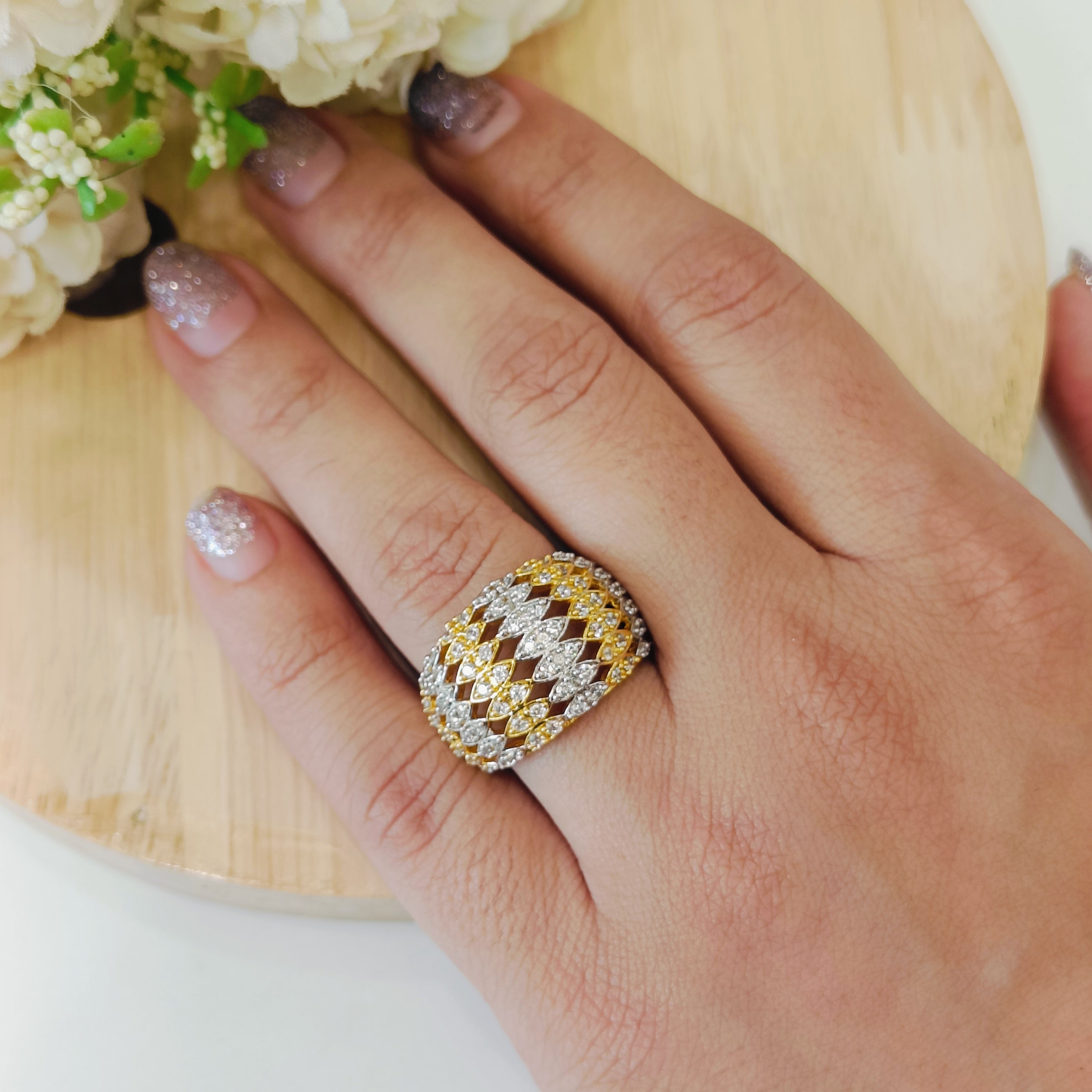 Vs sterling silver cocktail ring 177 7g