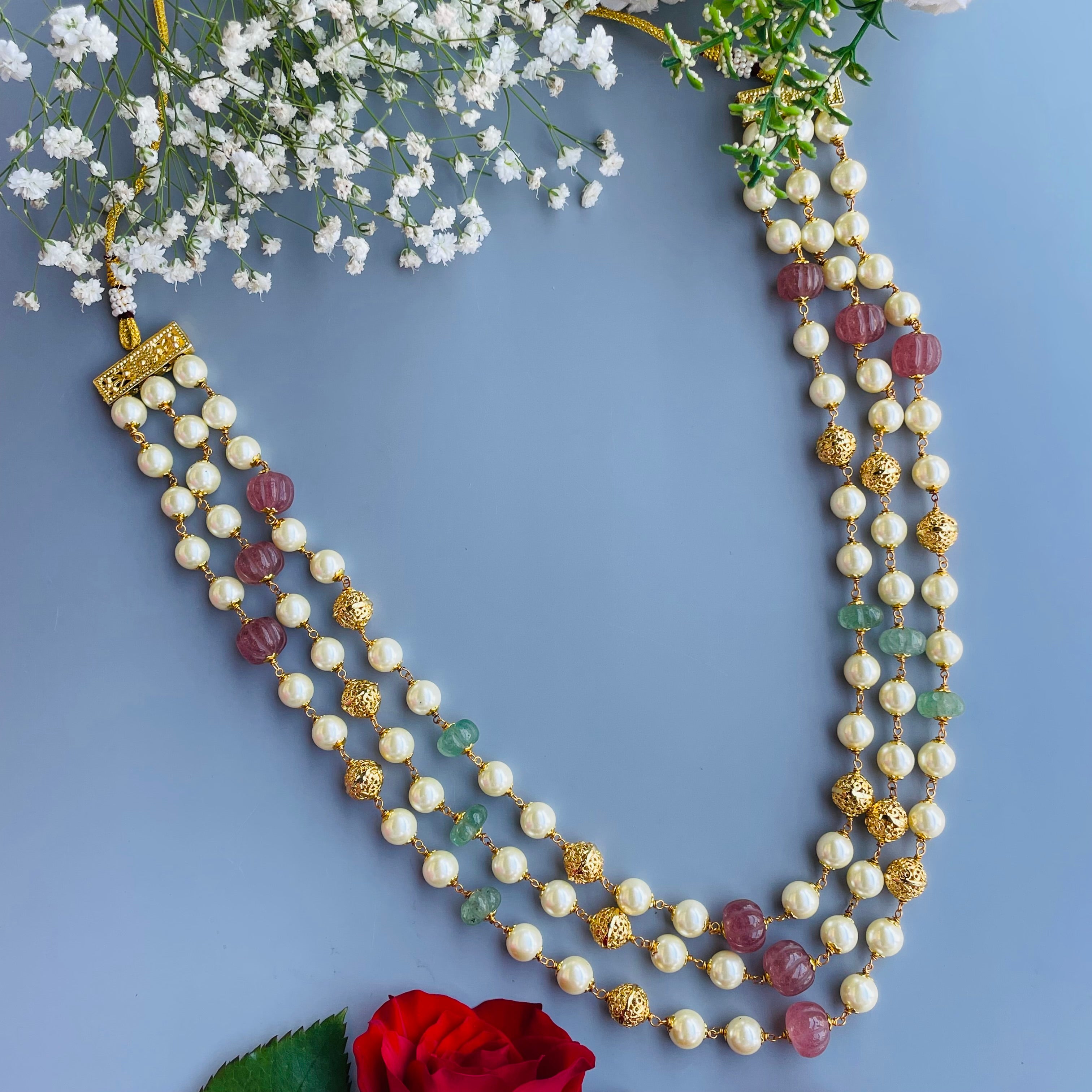 Nayaab Mahi pearl long Neckpiece