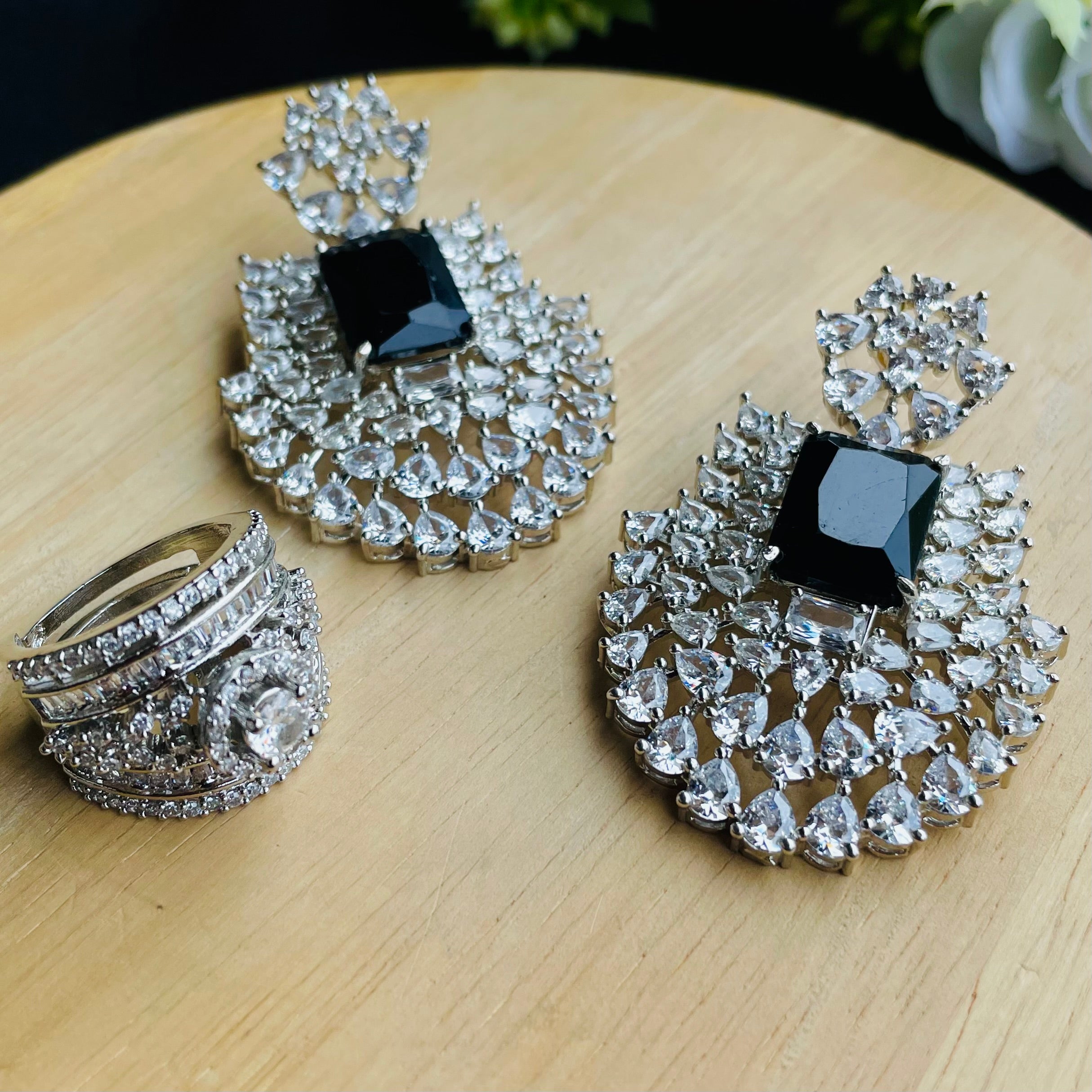 Ad Opal earrings and ring combo