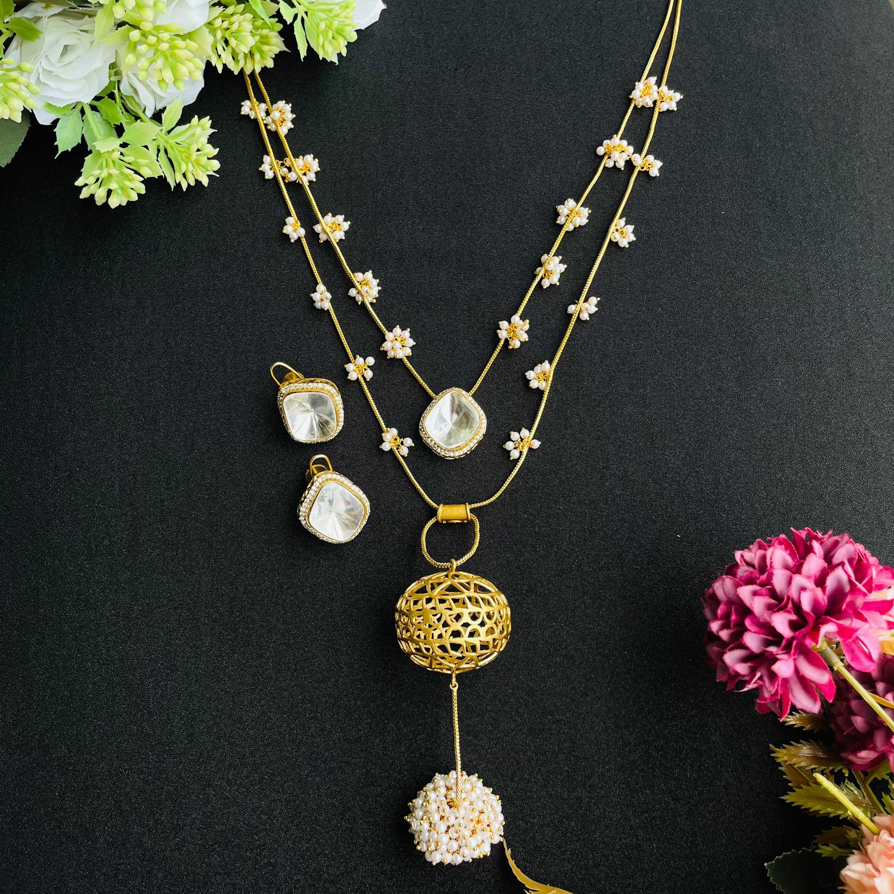 Nayaab Aaliya layered Polki Neckpiece