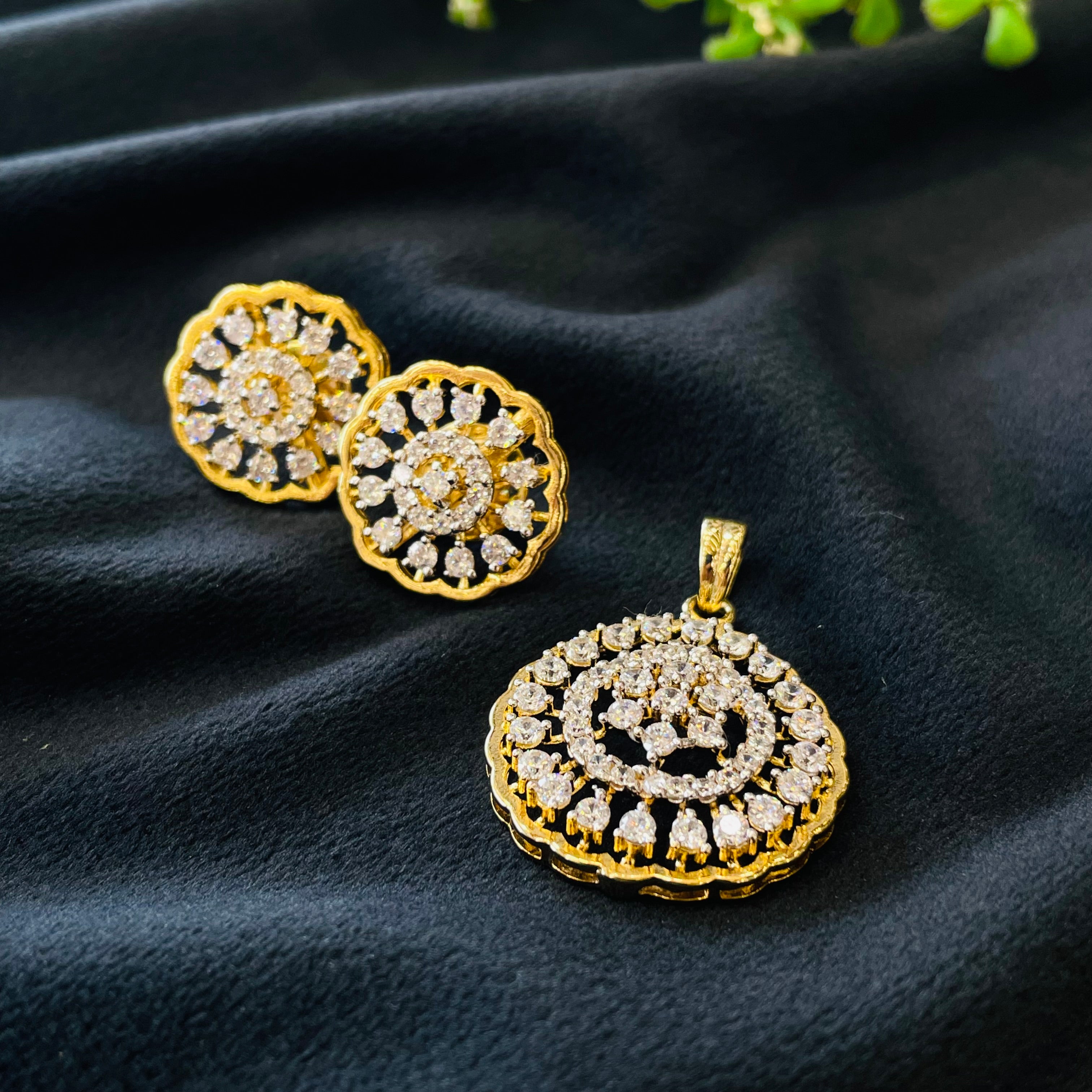 Vs Sterling Silver Pendant Set 04 14g