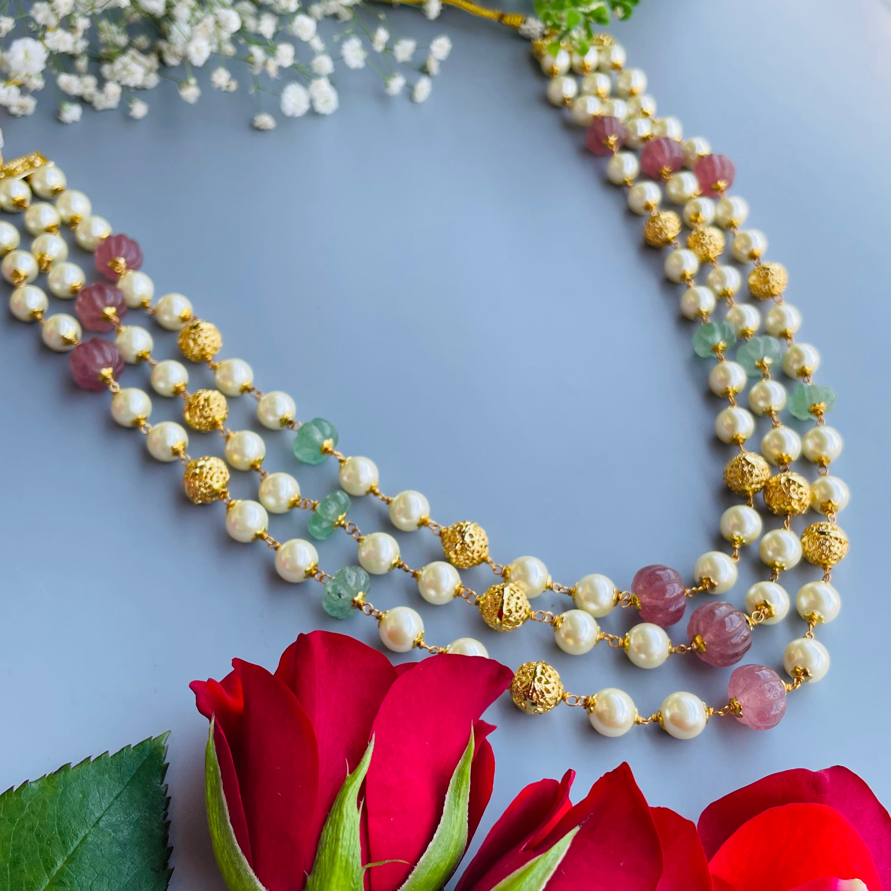 Nayaab Mahi pearl long Neckpiece