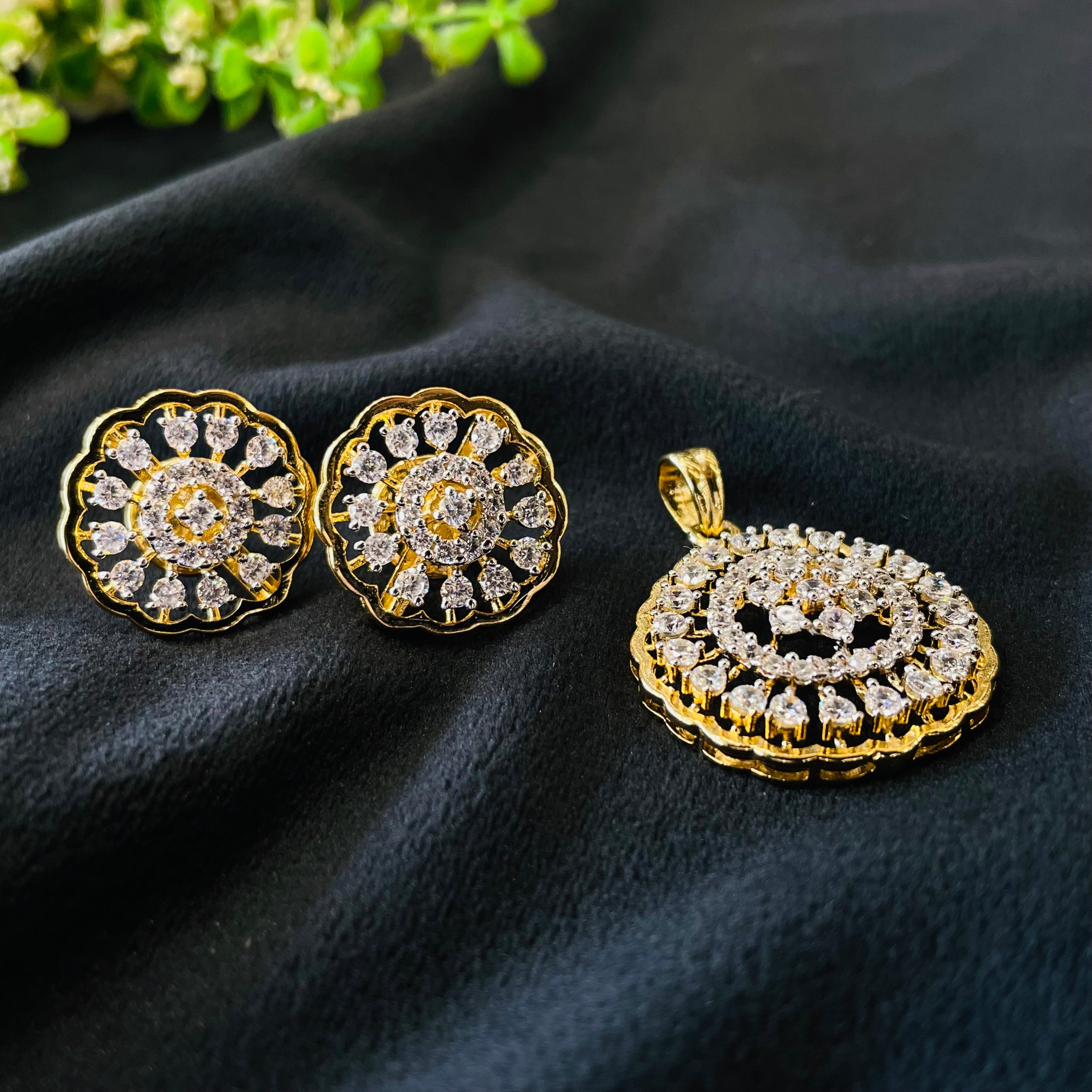 Vs Sterling Silver Pendant Set 04 14g