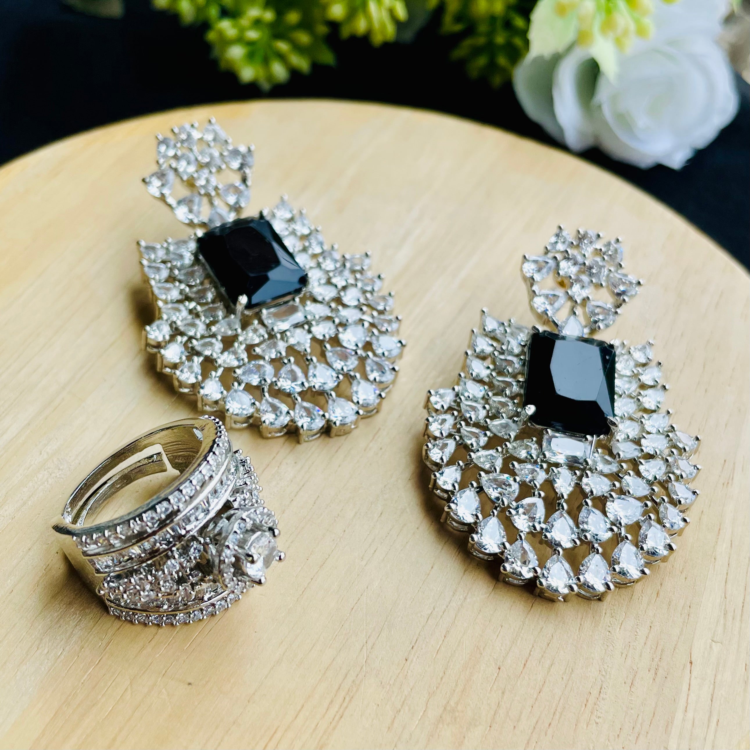 Ad Opal earrings and ring combo