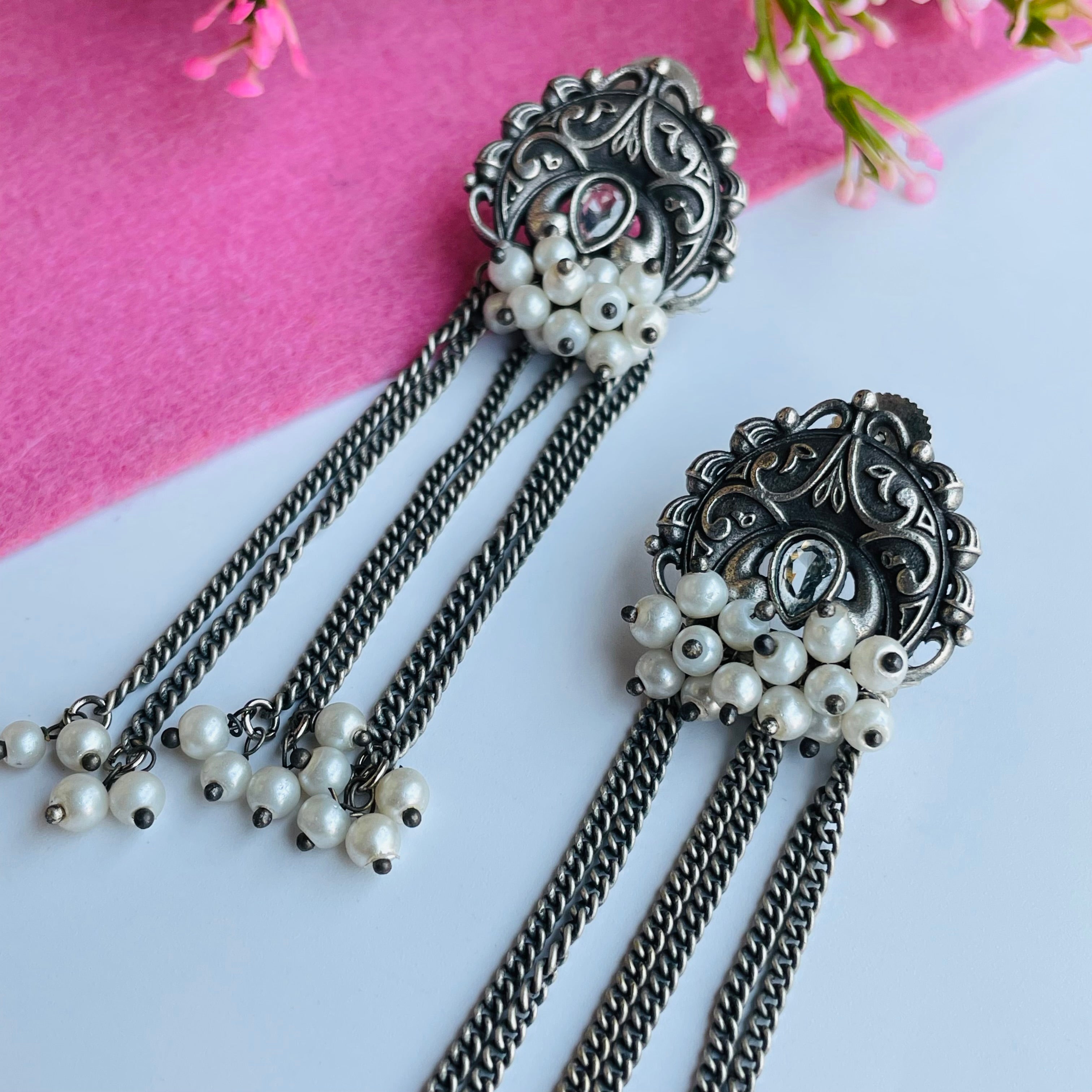 Inara Hanging Pearl Earrings