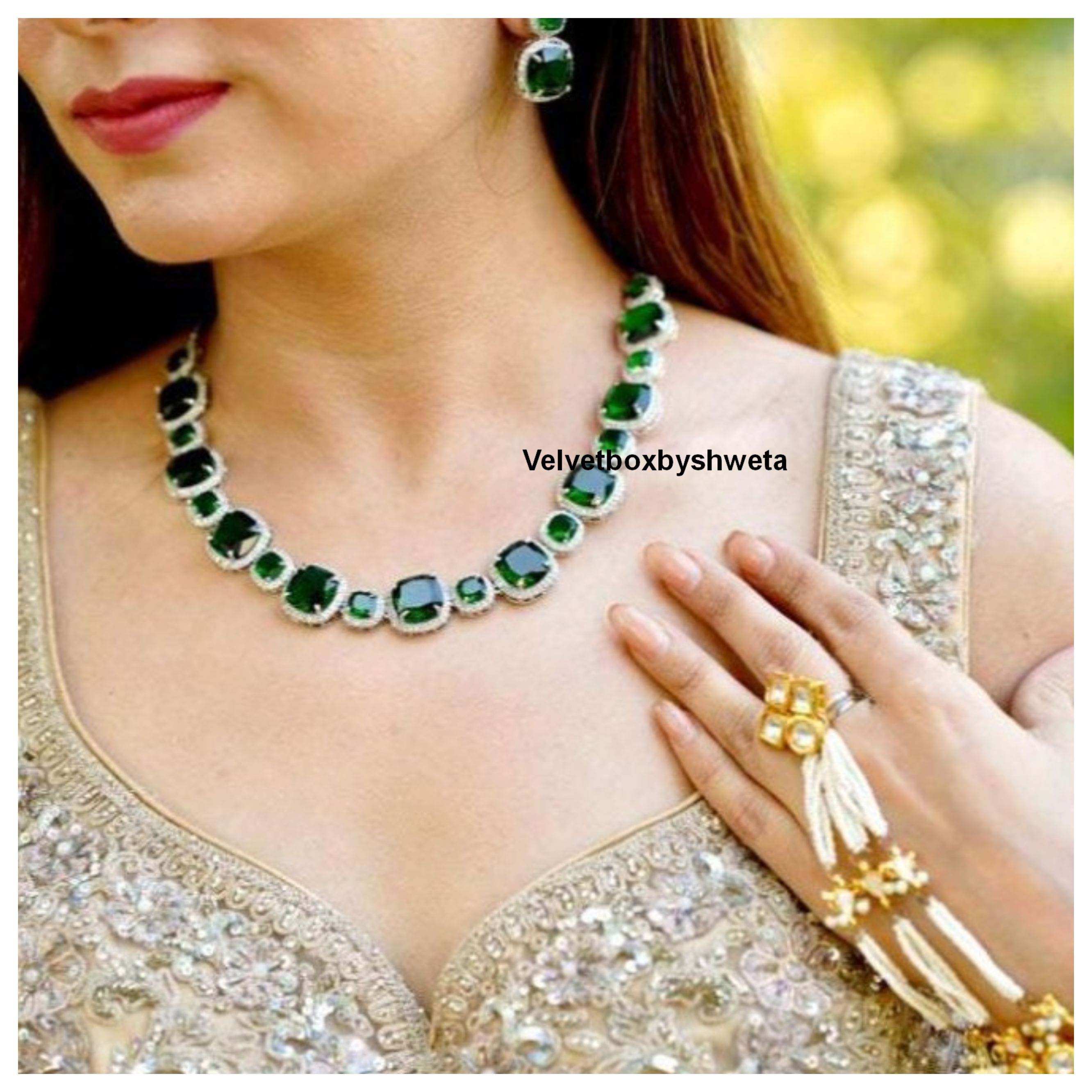 Ad Alisha Neckpiece - Green