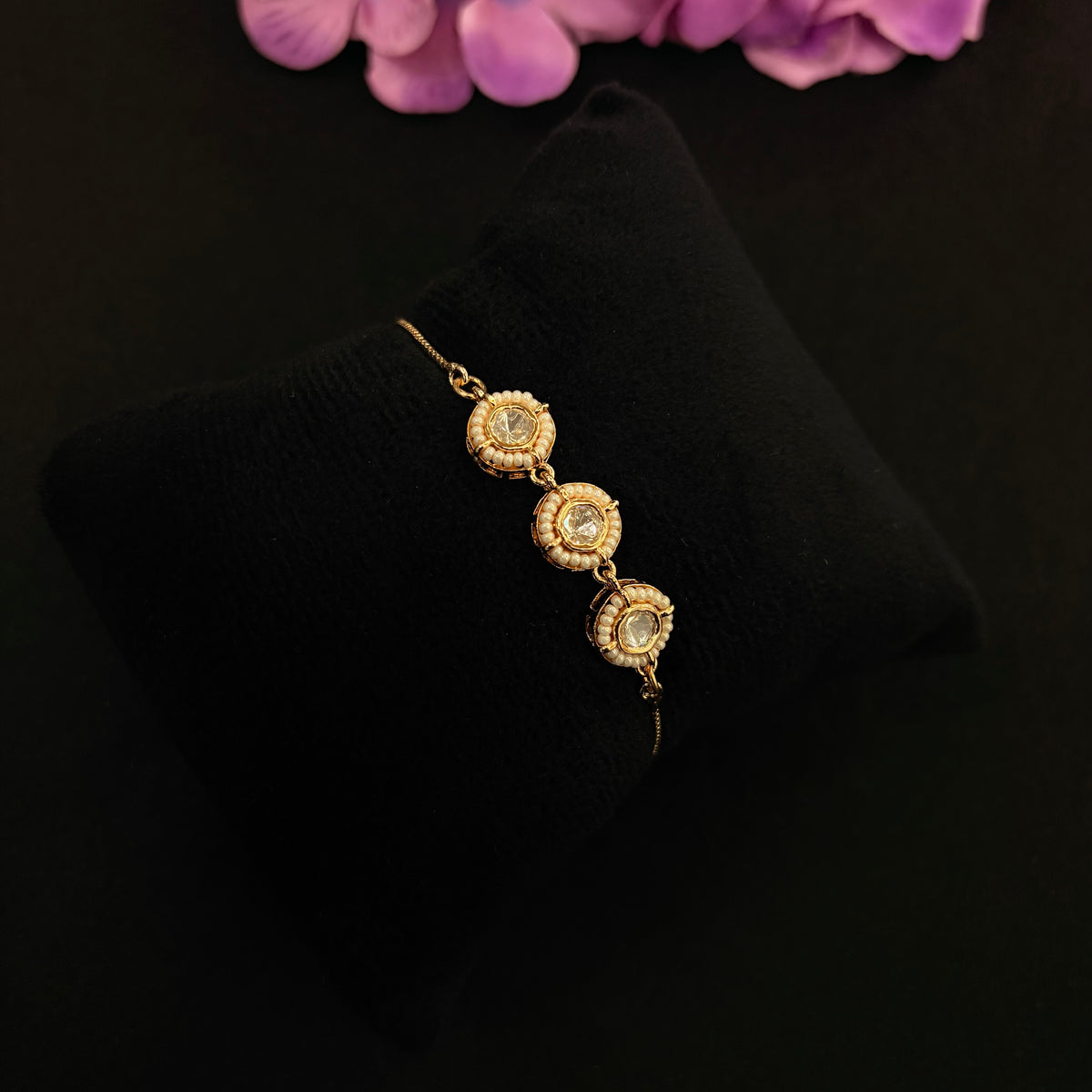 Inaya Pearl Halo Bracelet