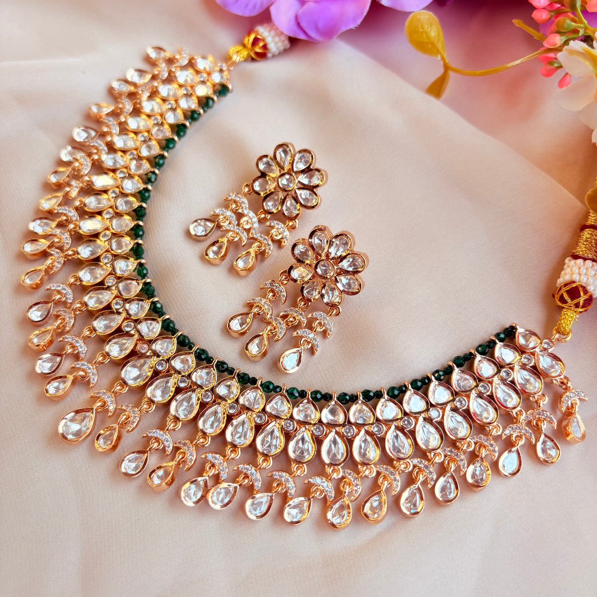 Aarohi Emerald Cascade Neckpiece