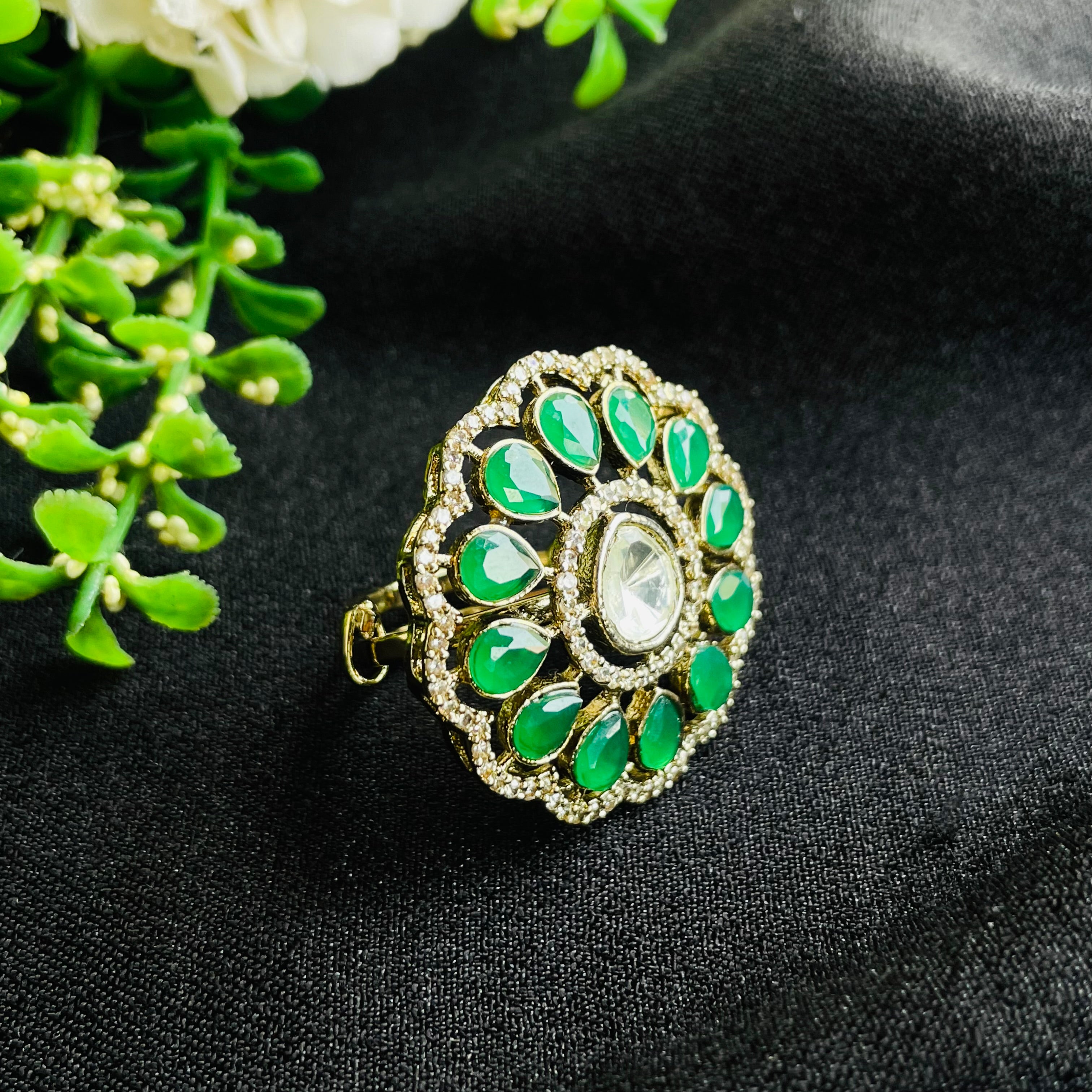 Nayaab chandni polki ring