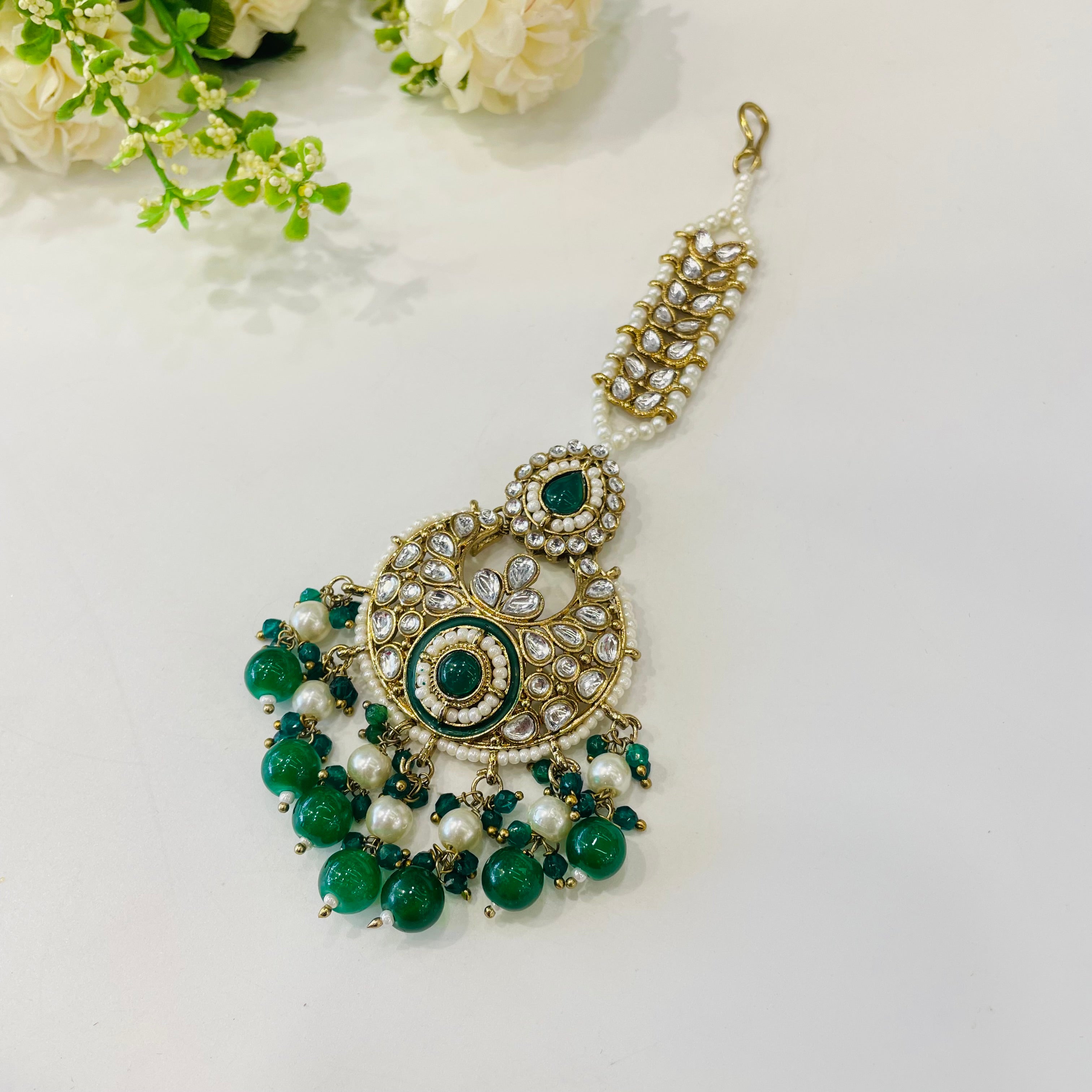 Nayaab Diya earrings with tikka