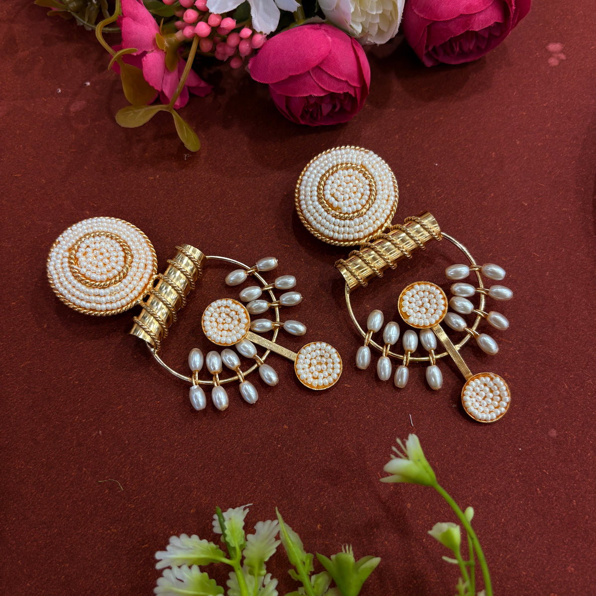 Mrinalika Pearl Chandeliers Earrings