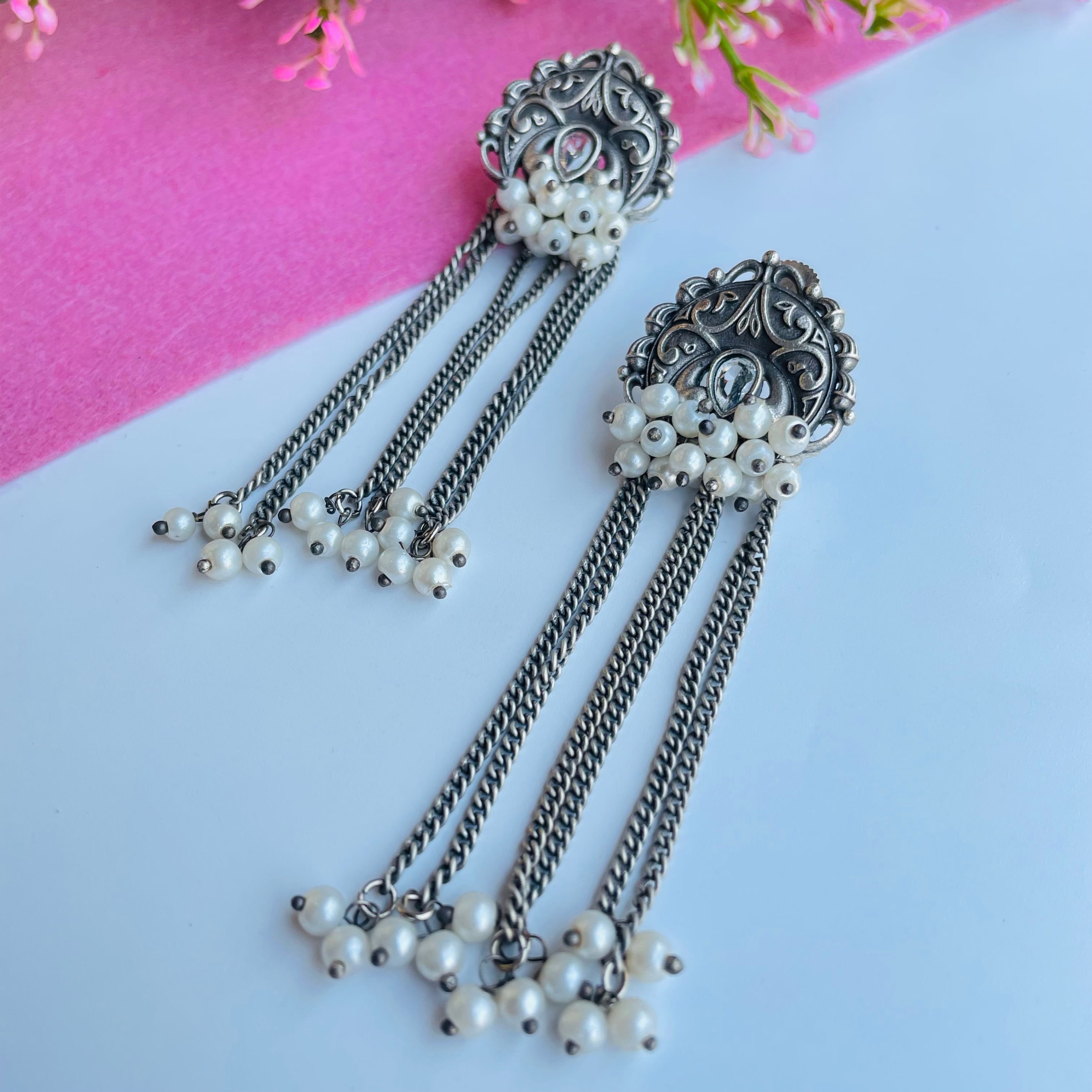 Inara Hanging Pearl Earrings