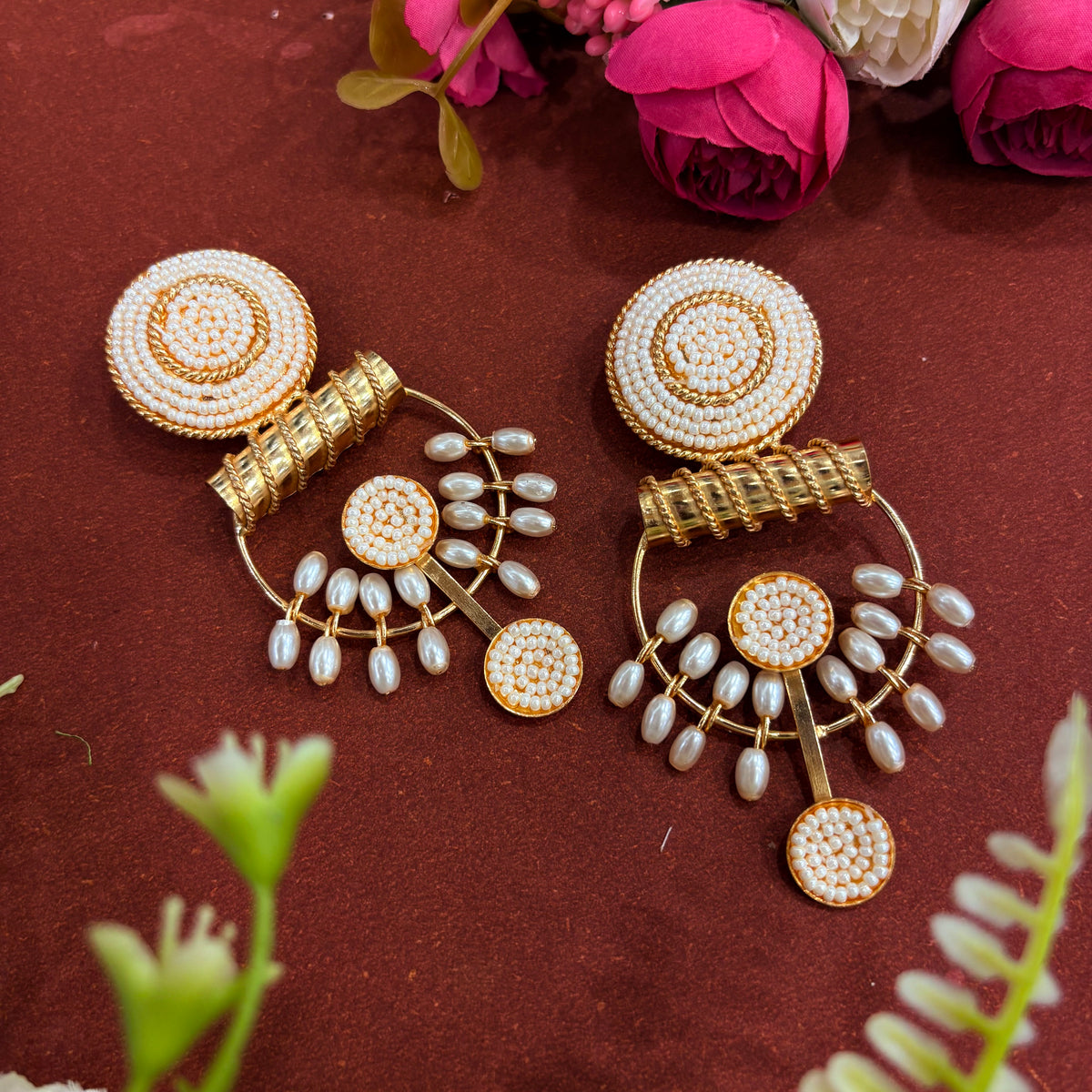 Mrinalika Pearl Chandeliers Earrings