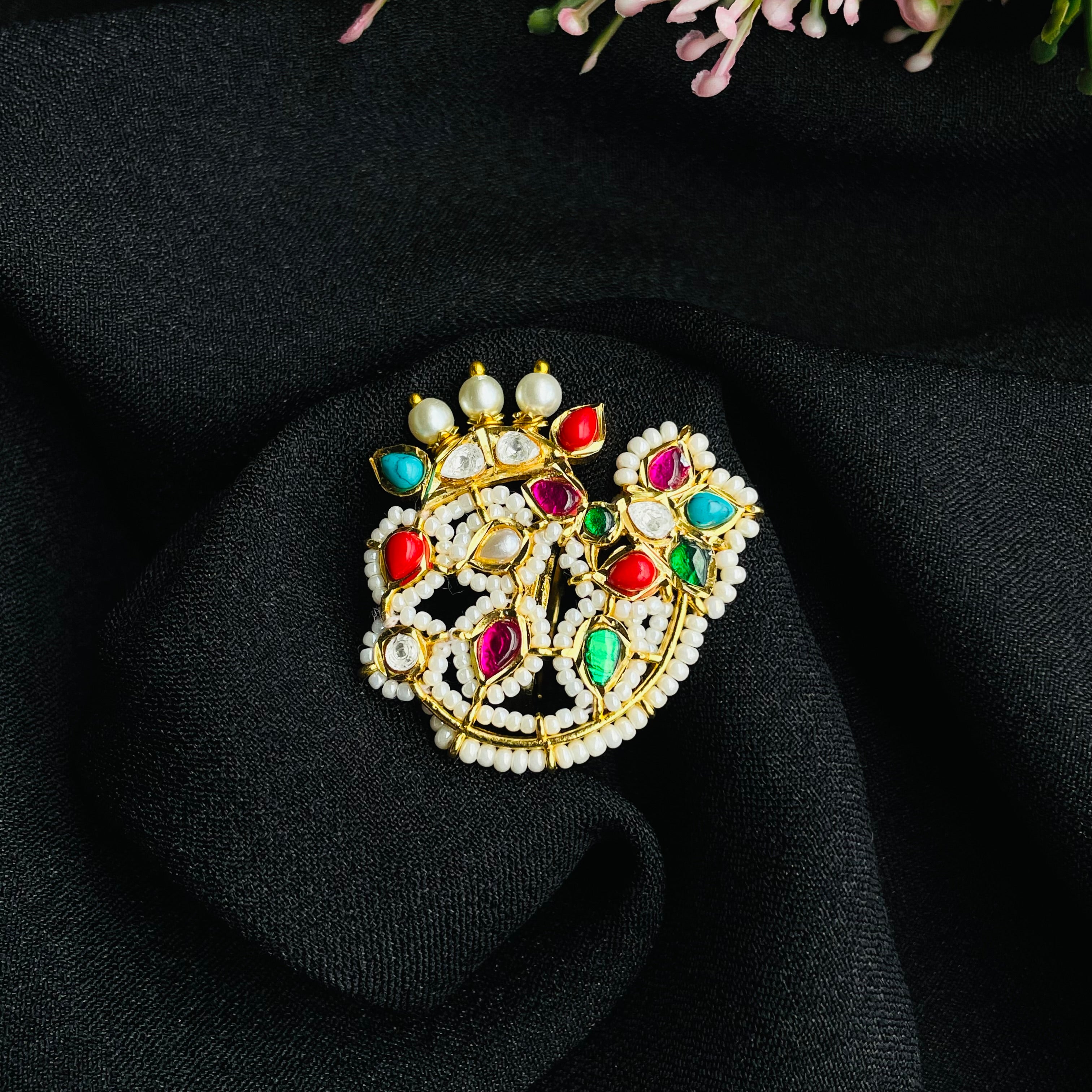 Nayaab multi pearl Ring