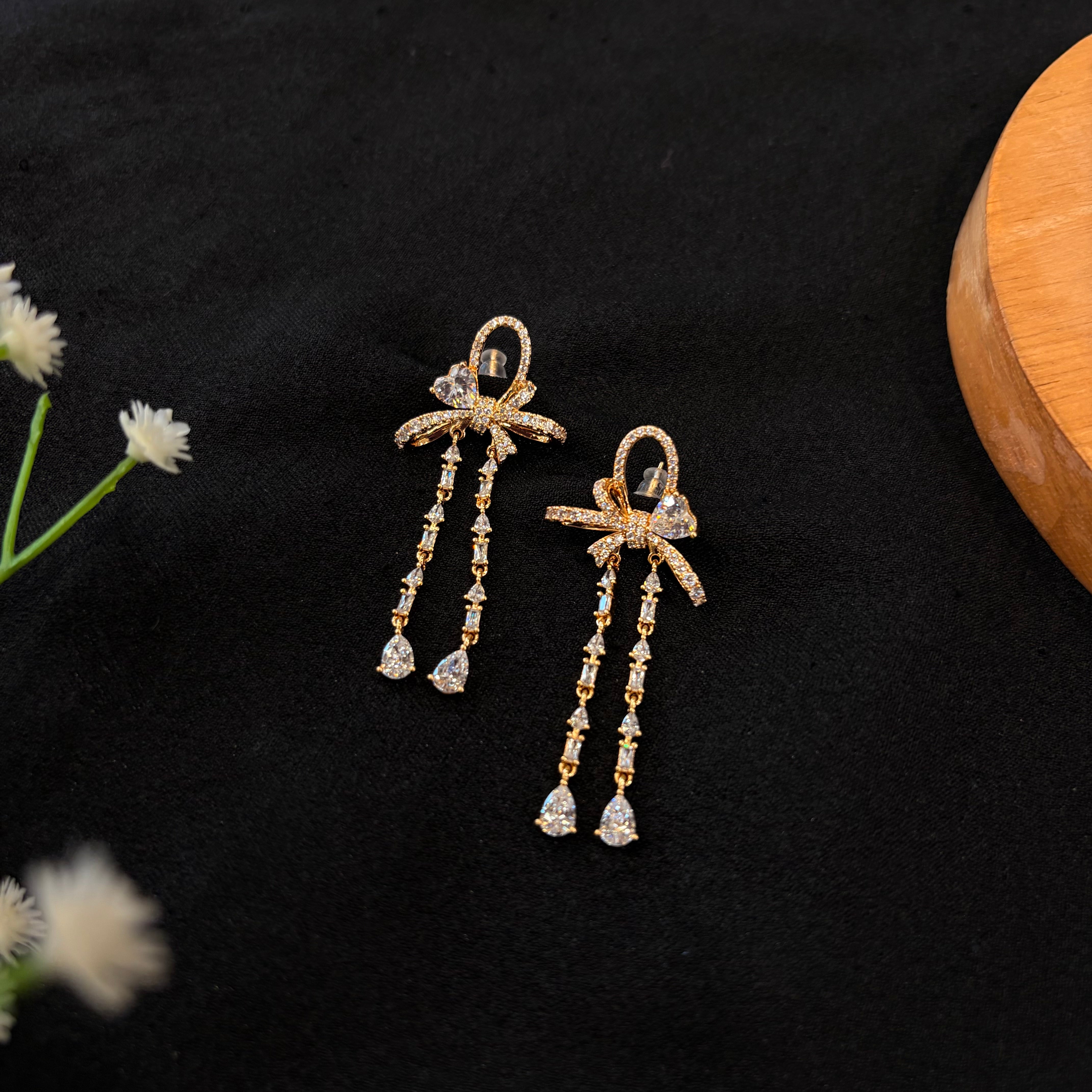 Elara Bow Drop Earrings
