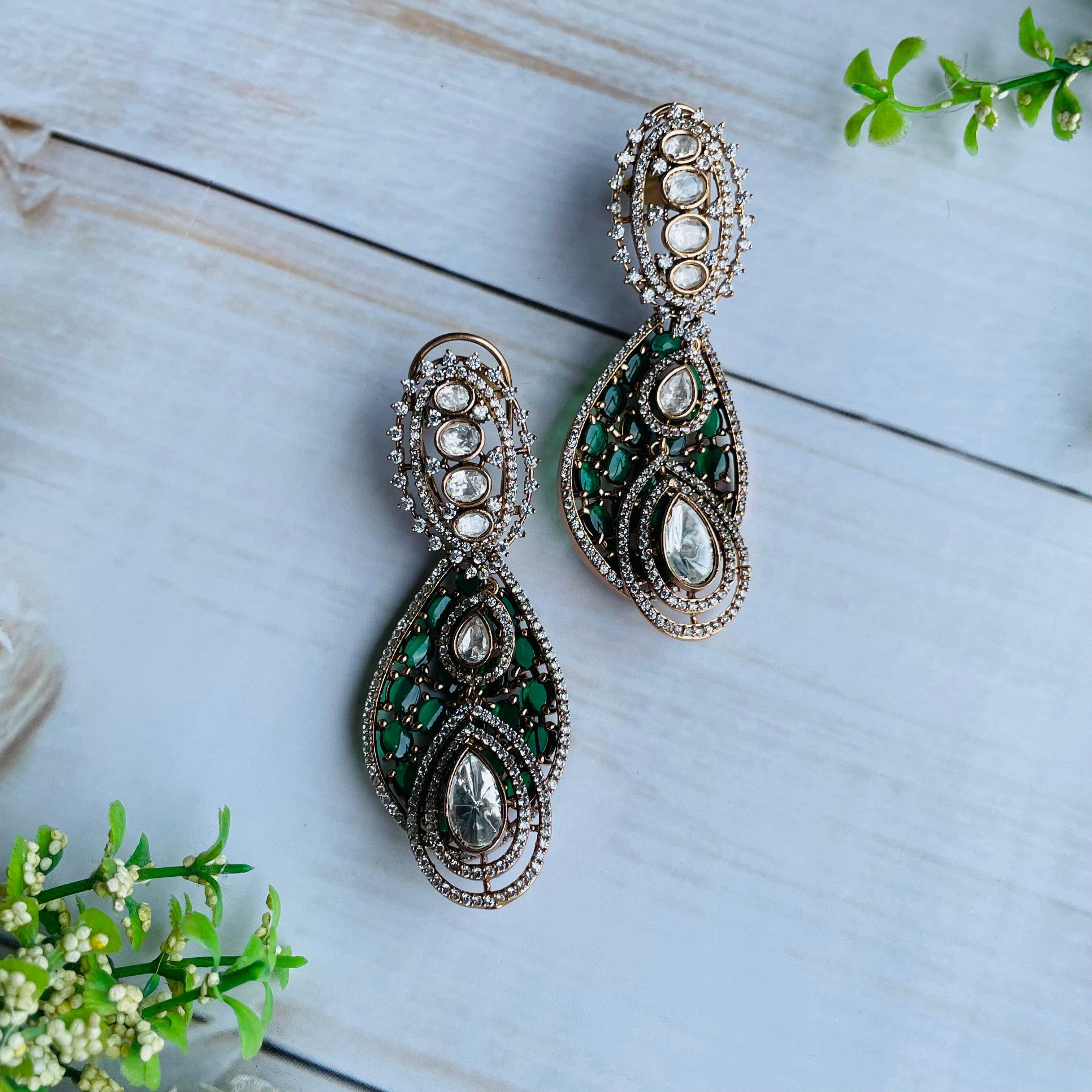 Nayaab Ruhani Polki Earrings