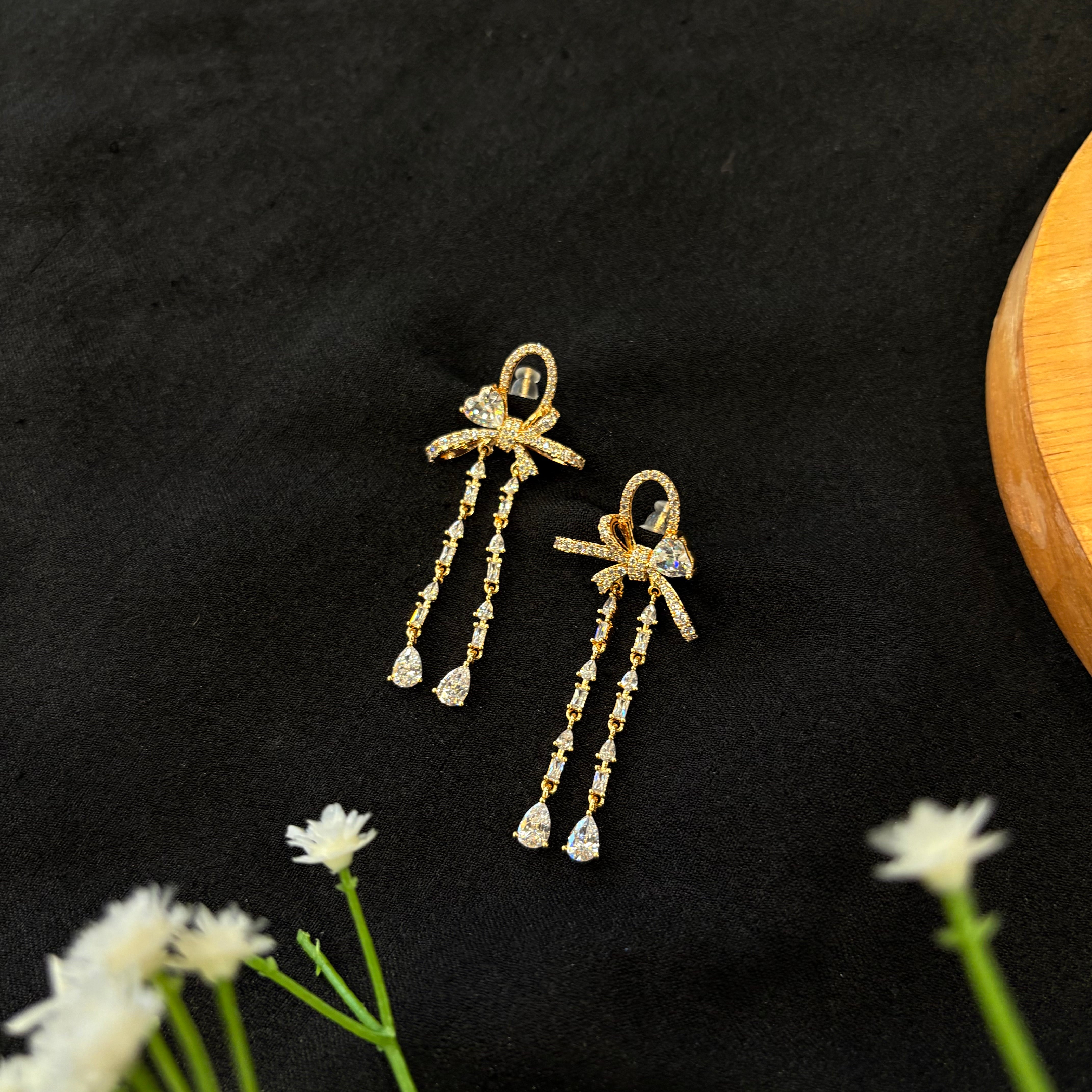 Elara Bow Drop Earrings