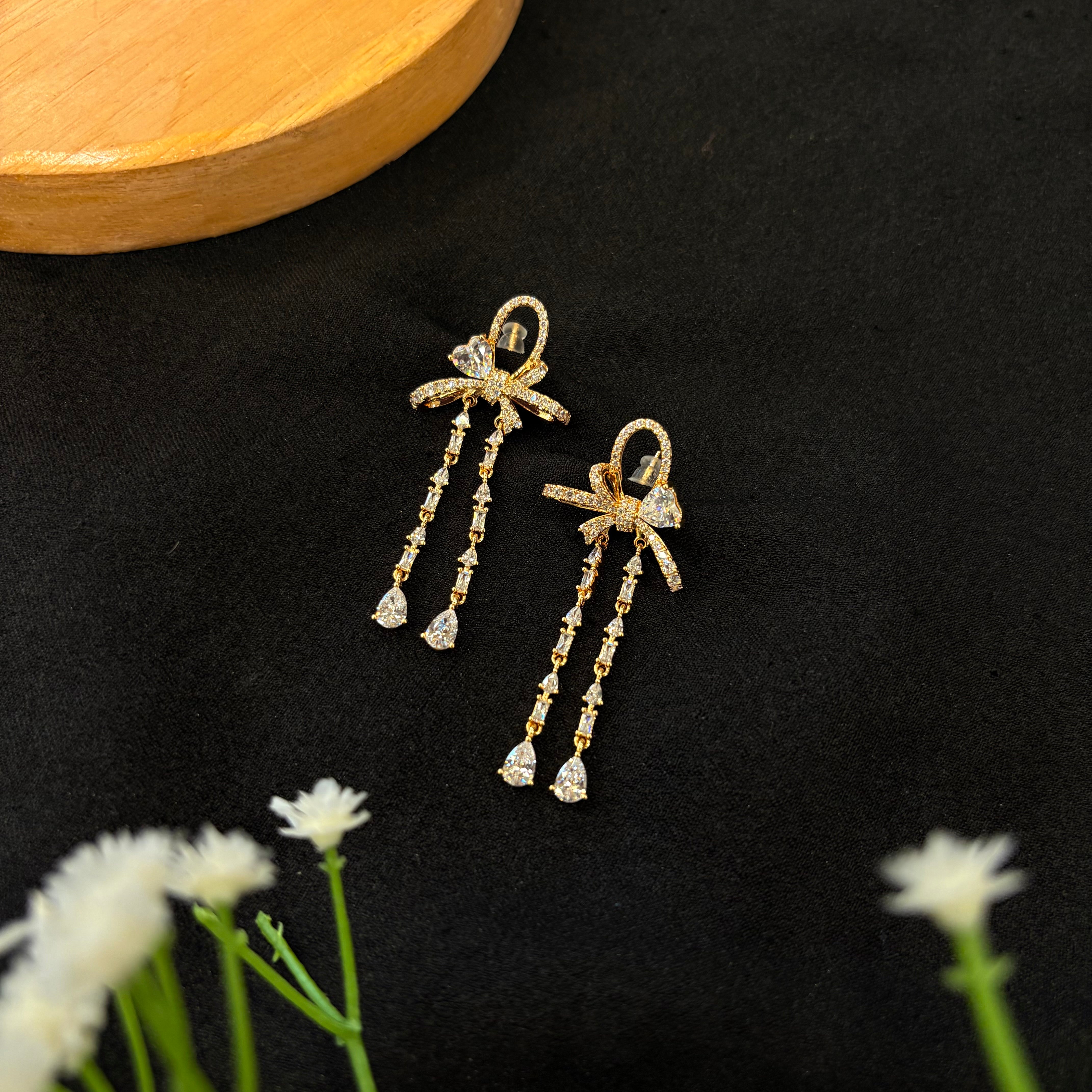 Elara Bow Drop Earrings