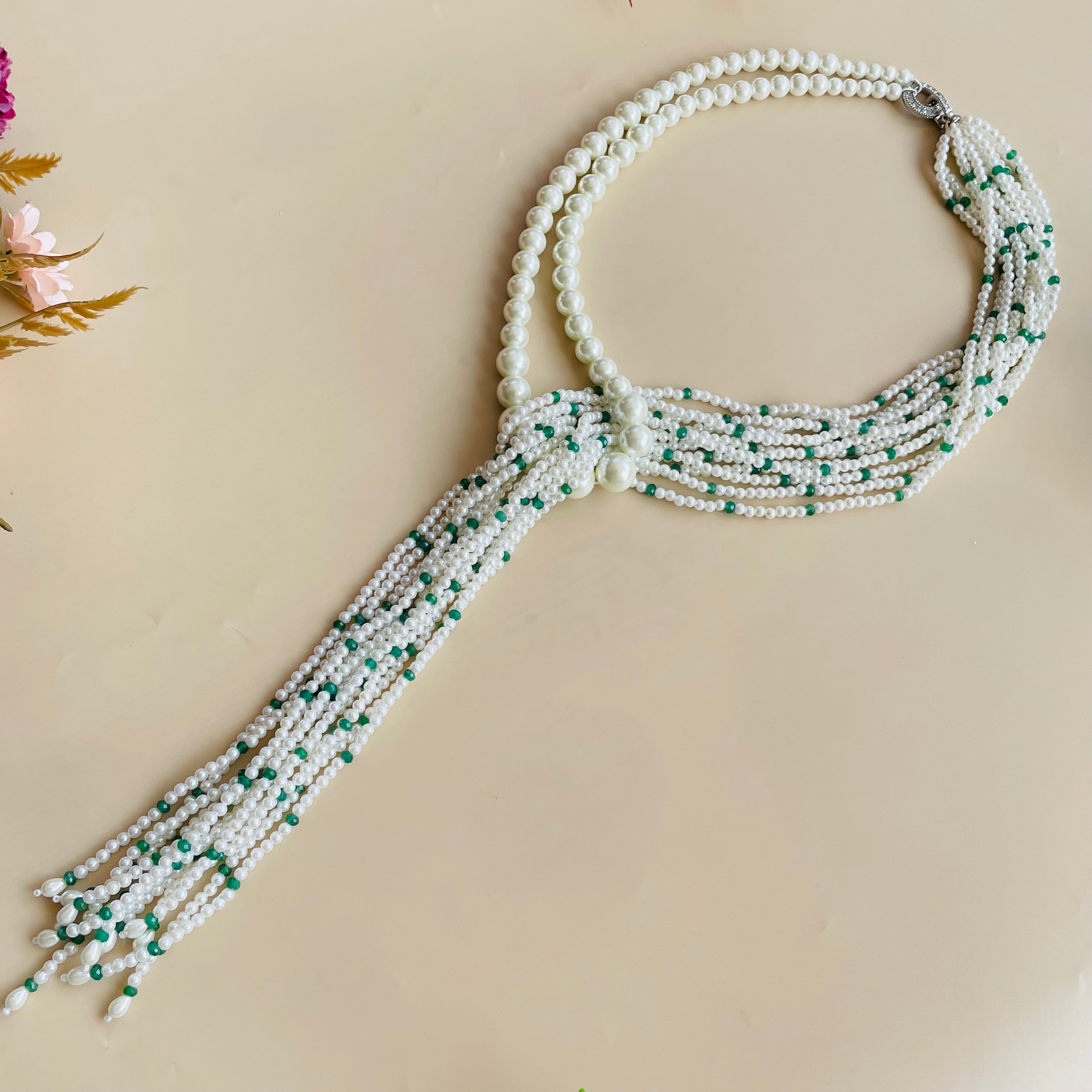 Nayaab Sara Pearl Long Neckpiece