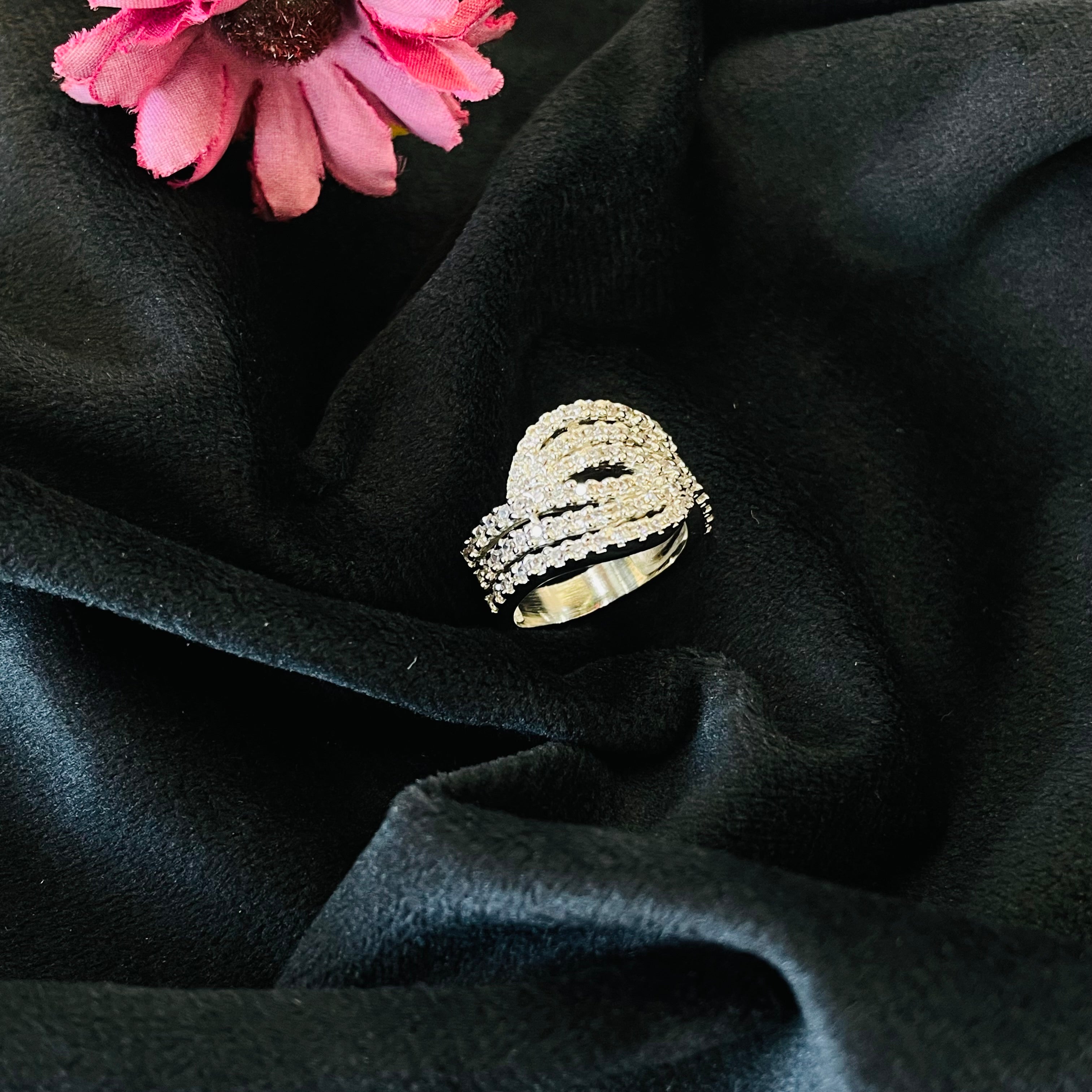 Vs Sterling Silver Cocktail Ring 222 6g