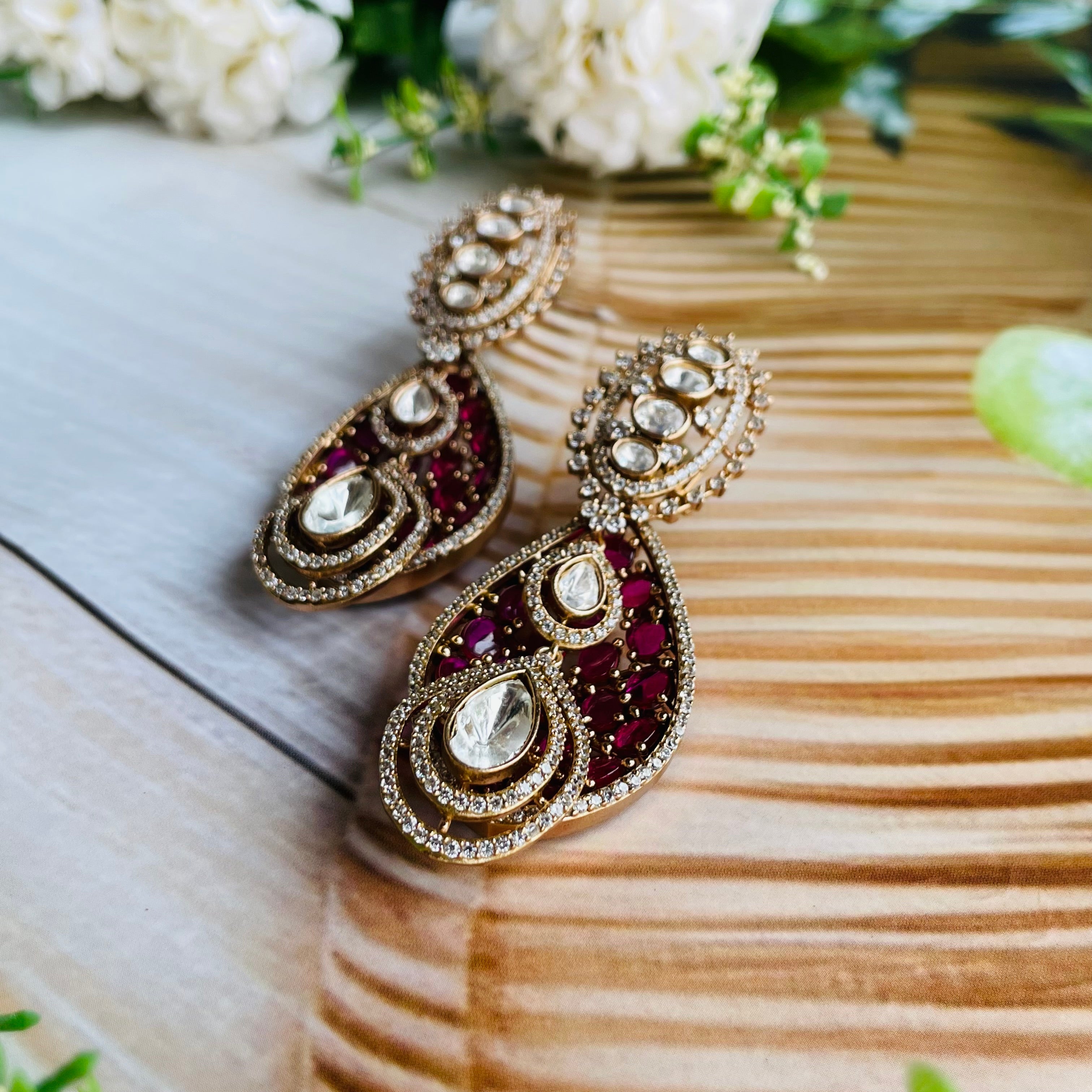 Nayaab Ruhani Polki Earrings