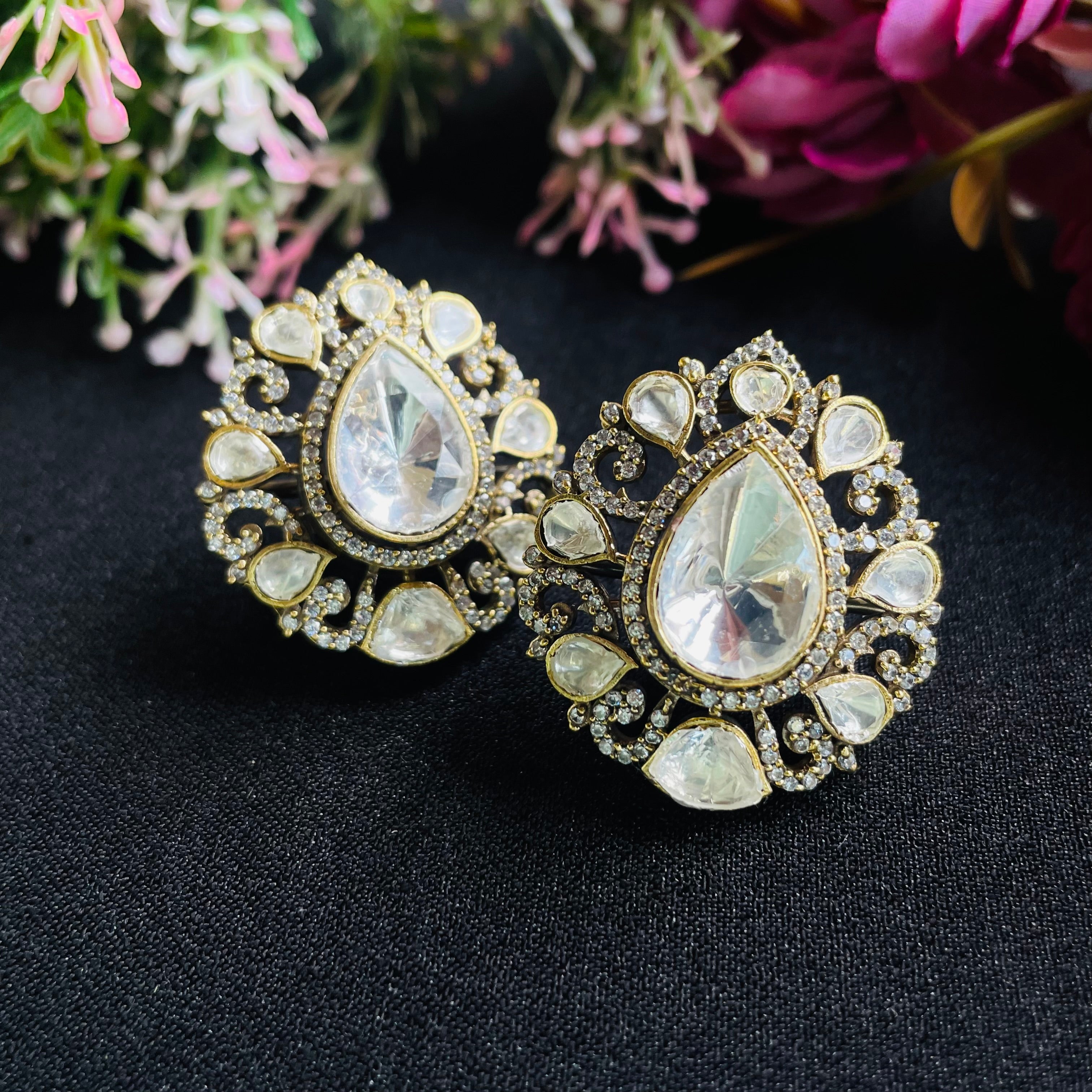 Nayaab Bina Polki Earrings
