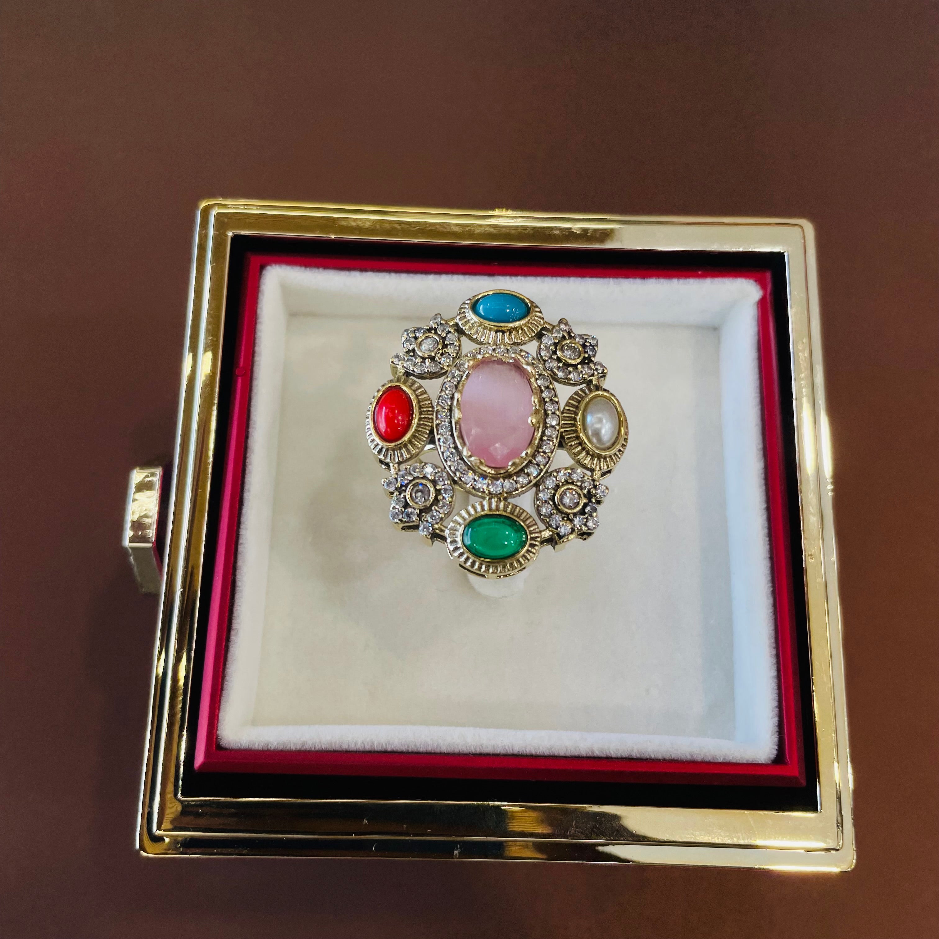 Nayaab Tarini Combo set - pendant,studs,ring-adjustable