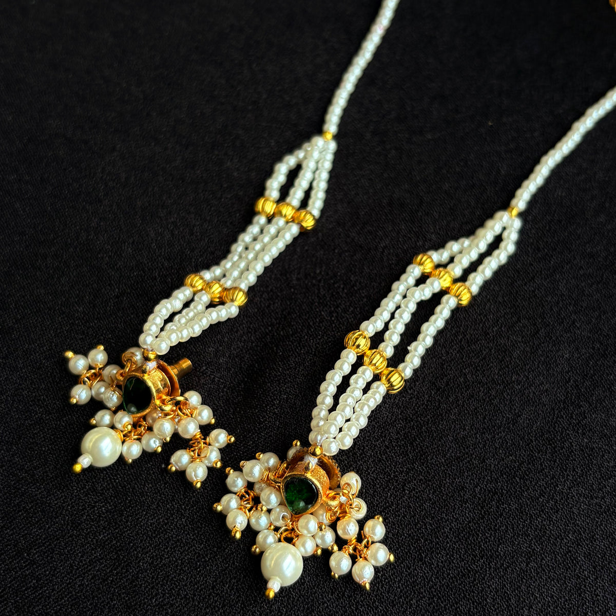 Meher Emerald Pearl Earrings