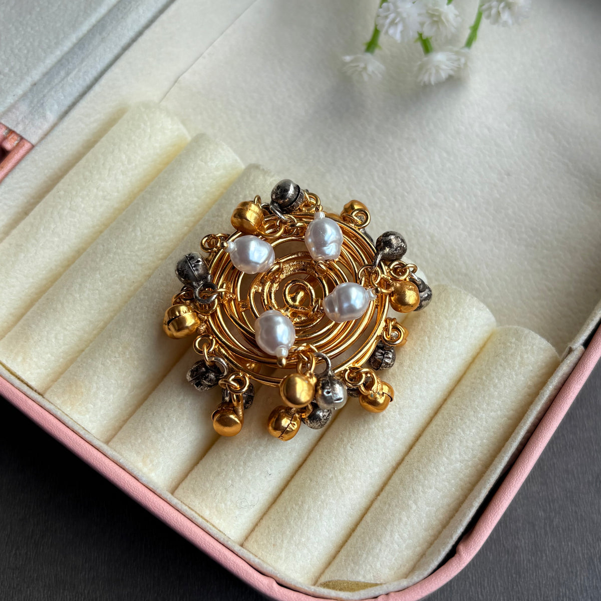 Zariya Pearl Coil Ring