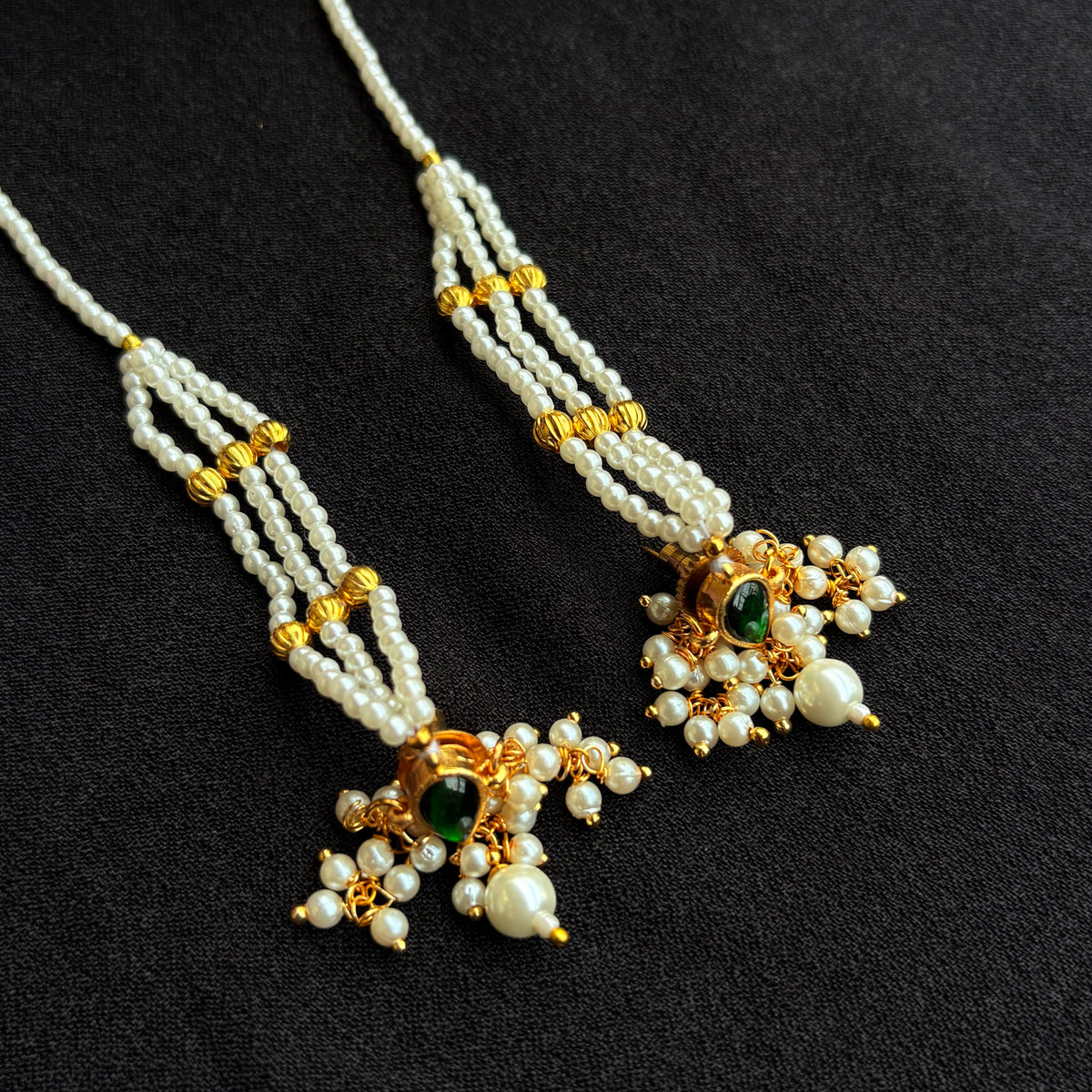 Meher Emerald Pearl Earrings