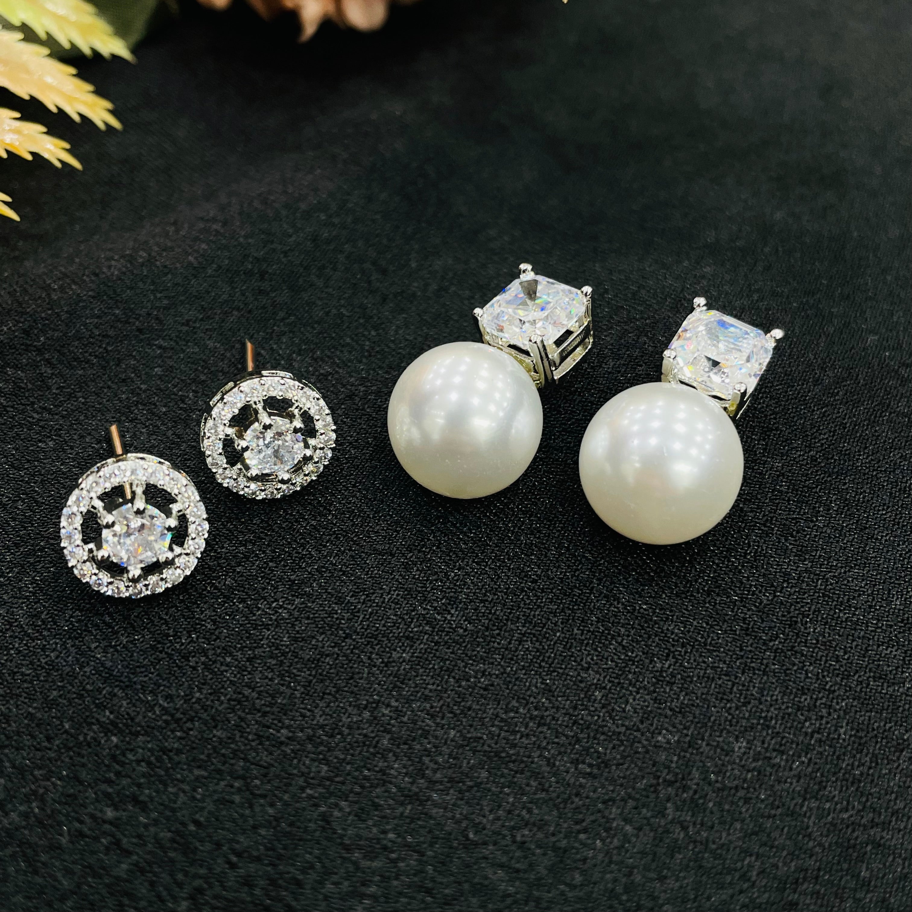 Ad Jiya pearl studs combo