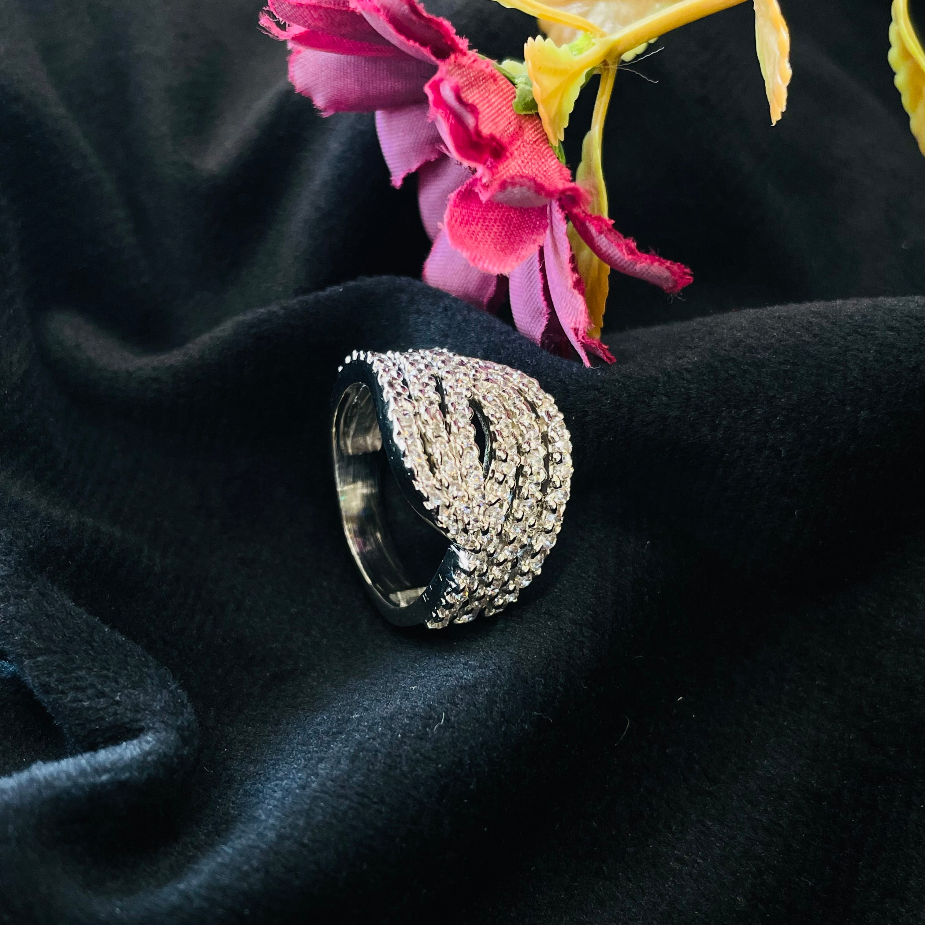 Vs Sterling Silver Cocktail Ring 222 6g