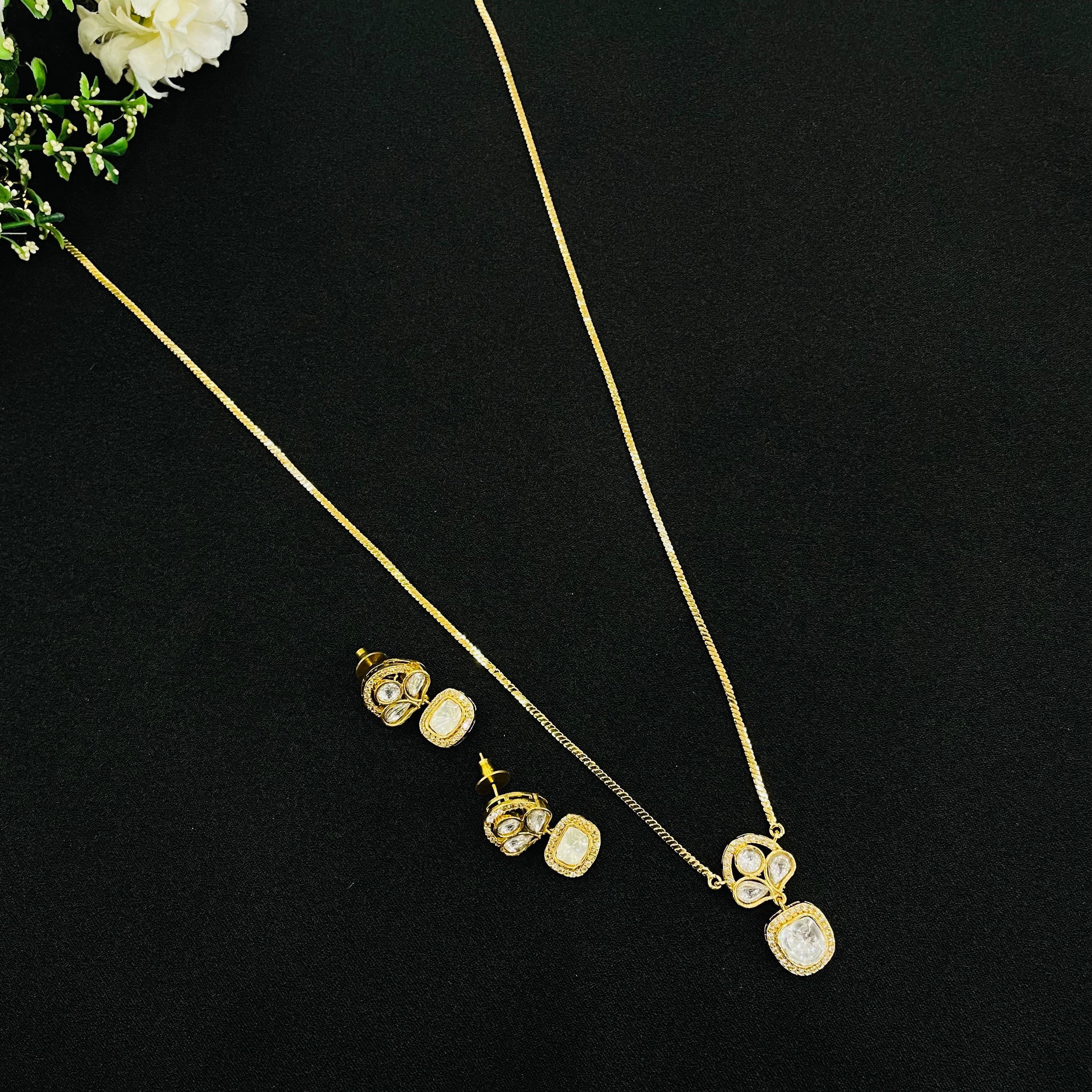 Nayaab Rubi Polki Pendant Neckpiece