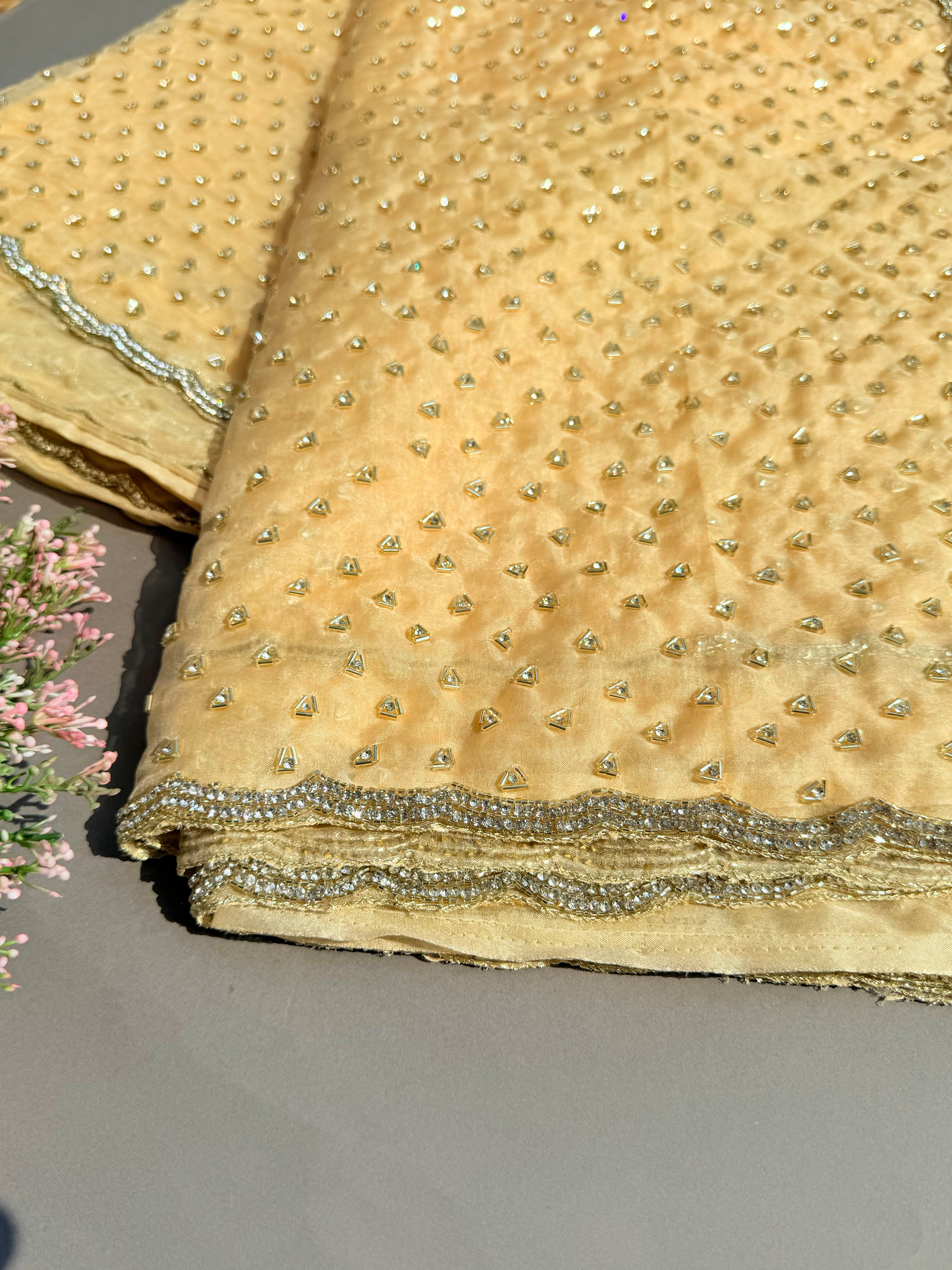 Raina Organza Saree - Yellow