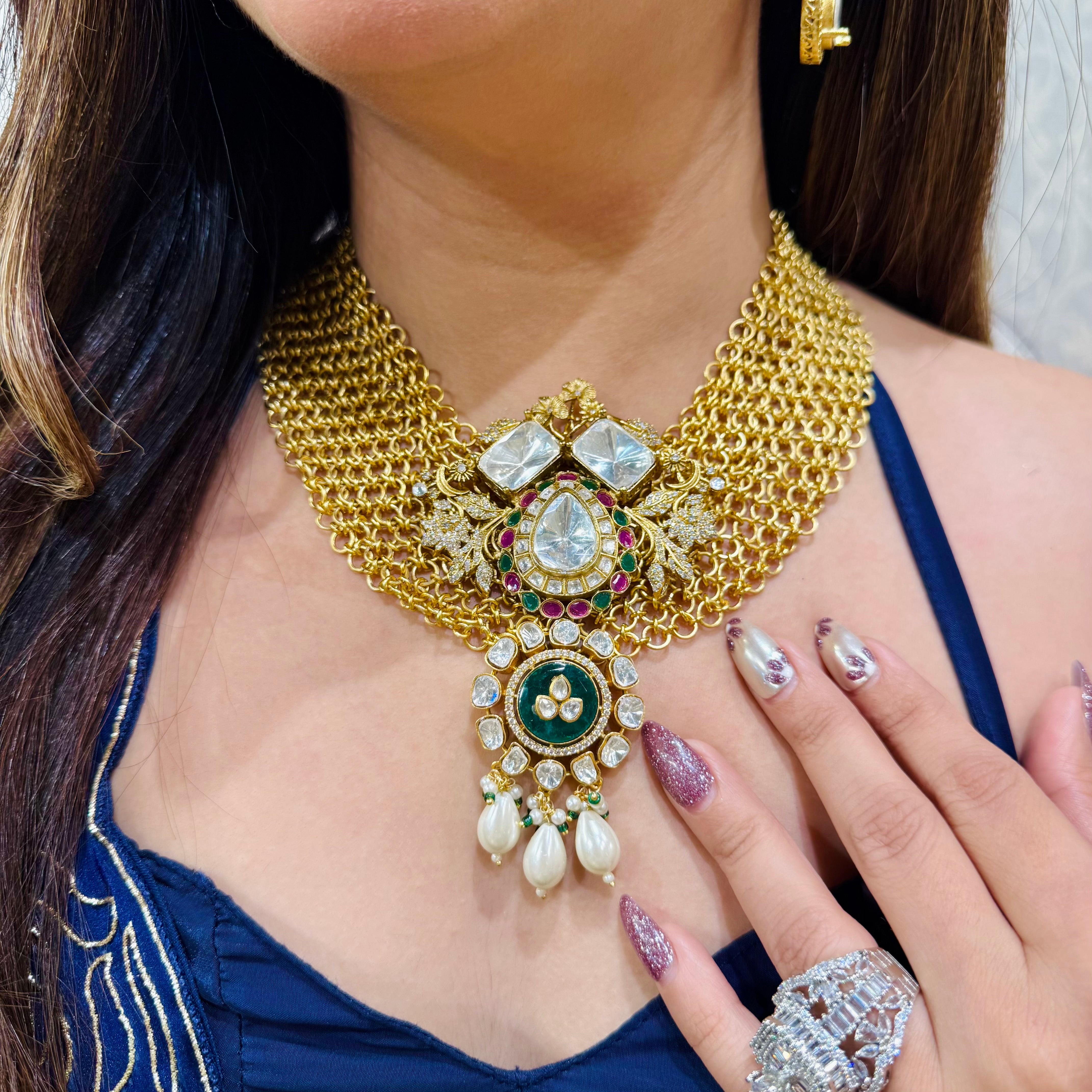 Nayaab Shamiksha Polki Neckpiece