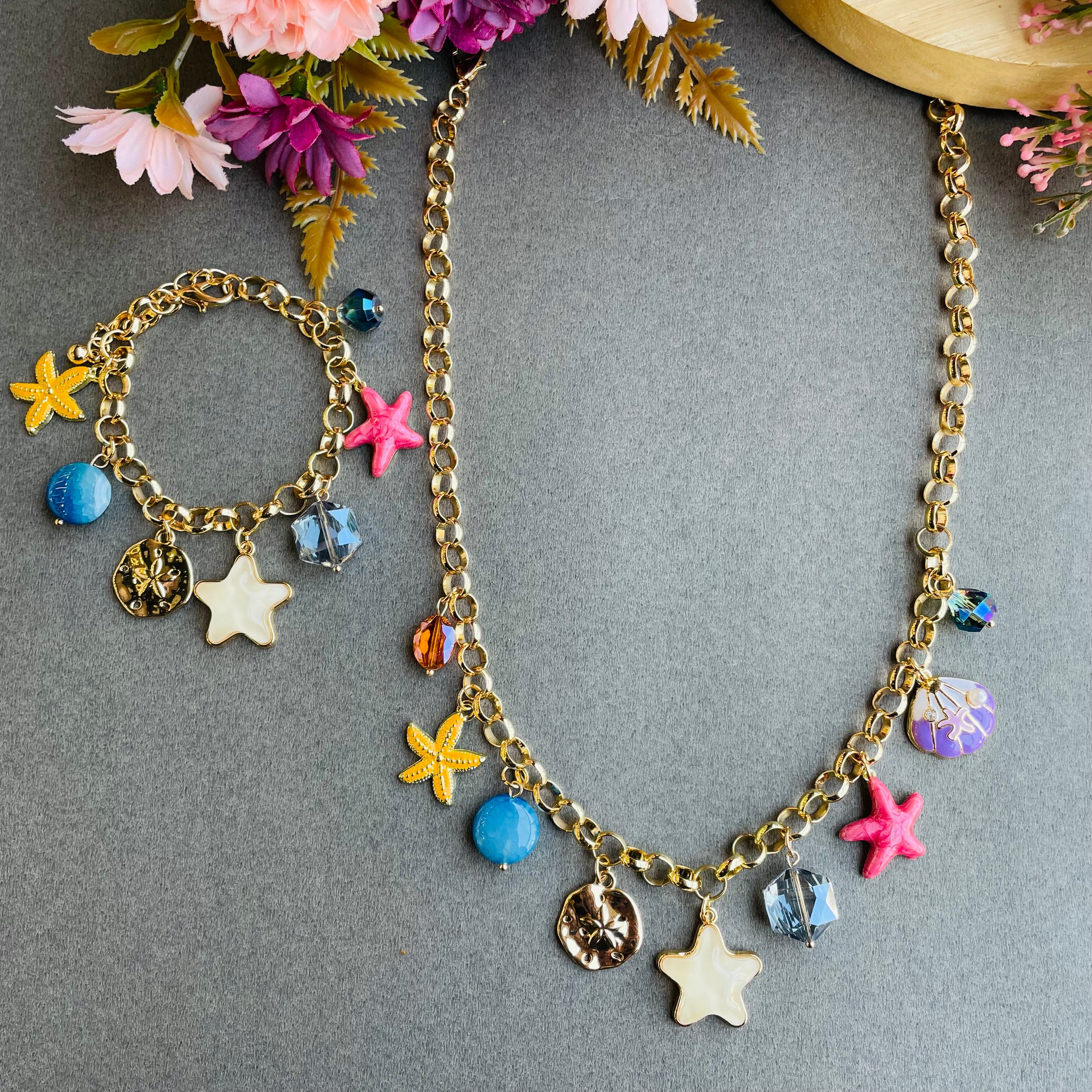 Layla Star Neckpiece With Bracelet Combo