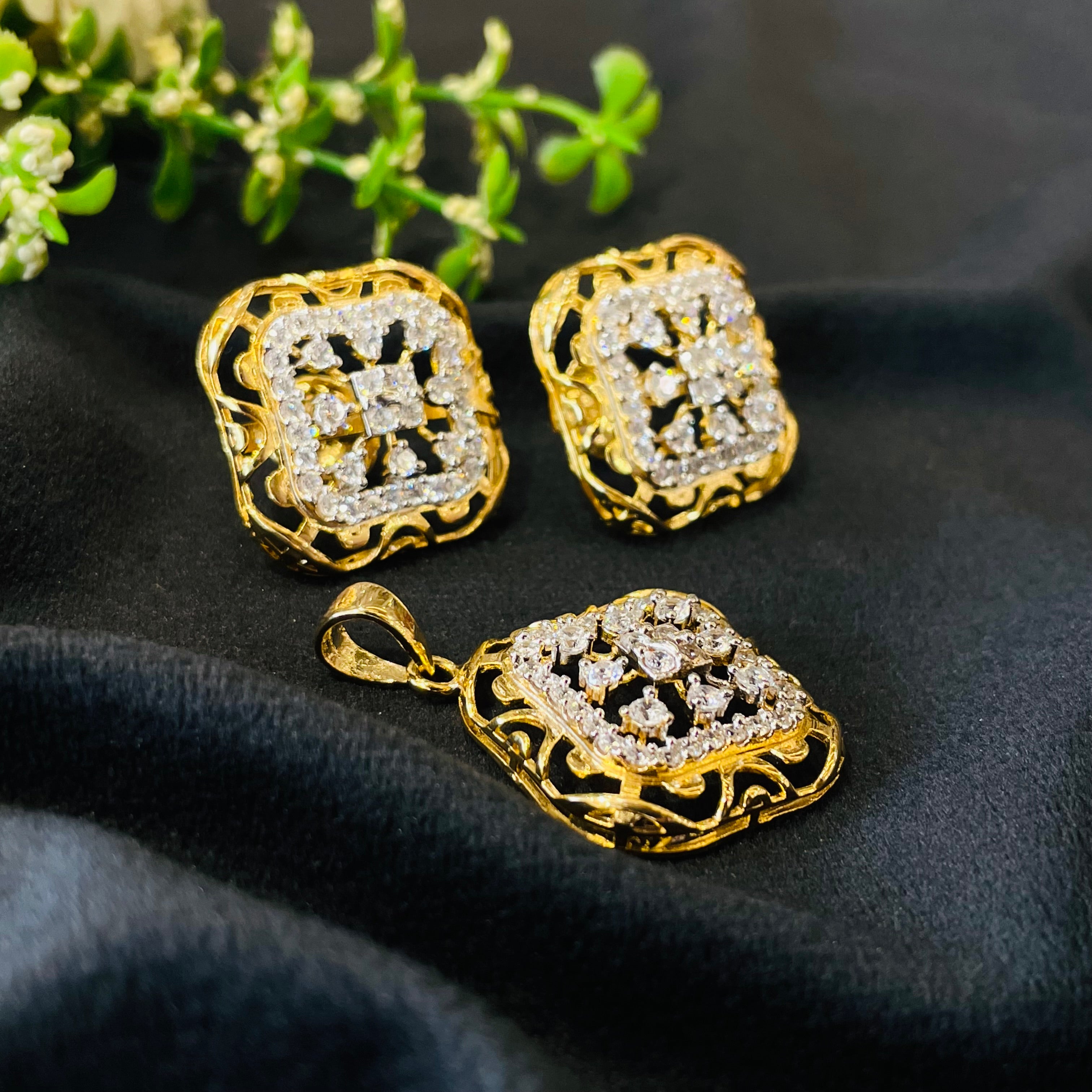 Vs Sterling Silver Pendant Set 05 14g