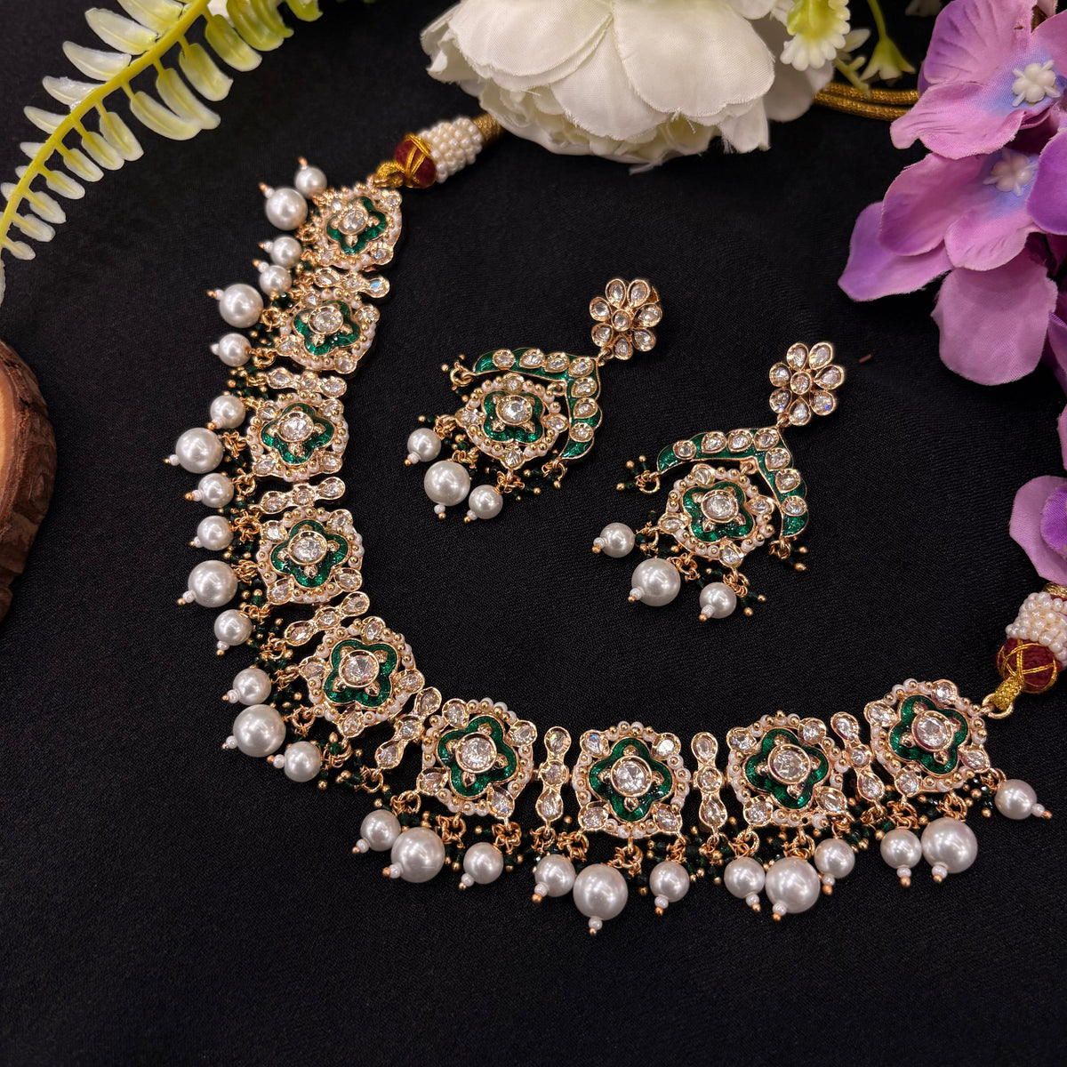 Vasudha Green Pearl Neckpiece