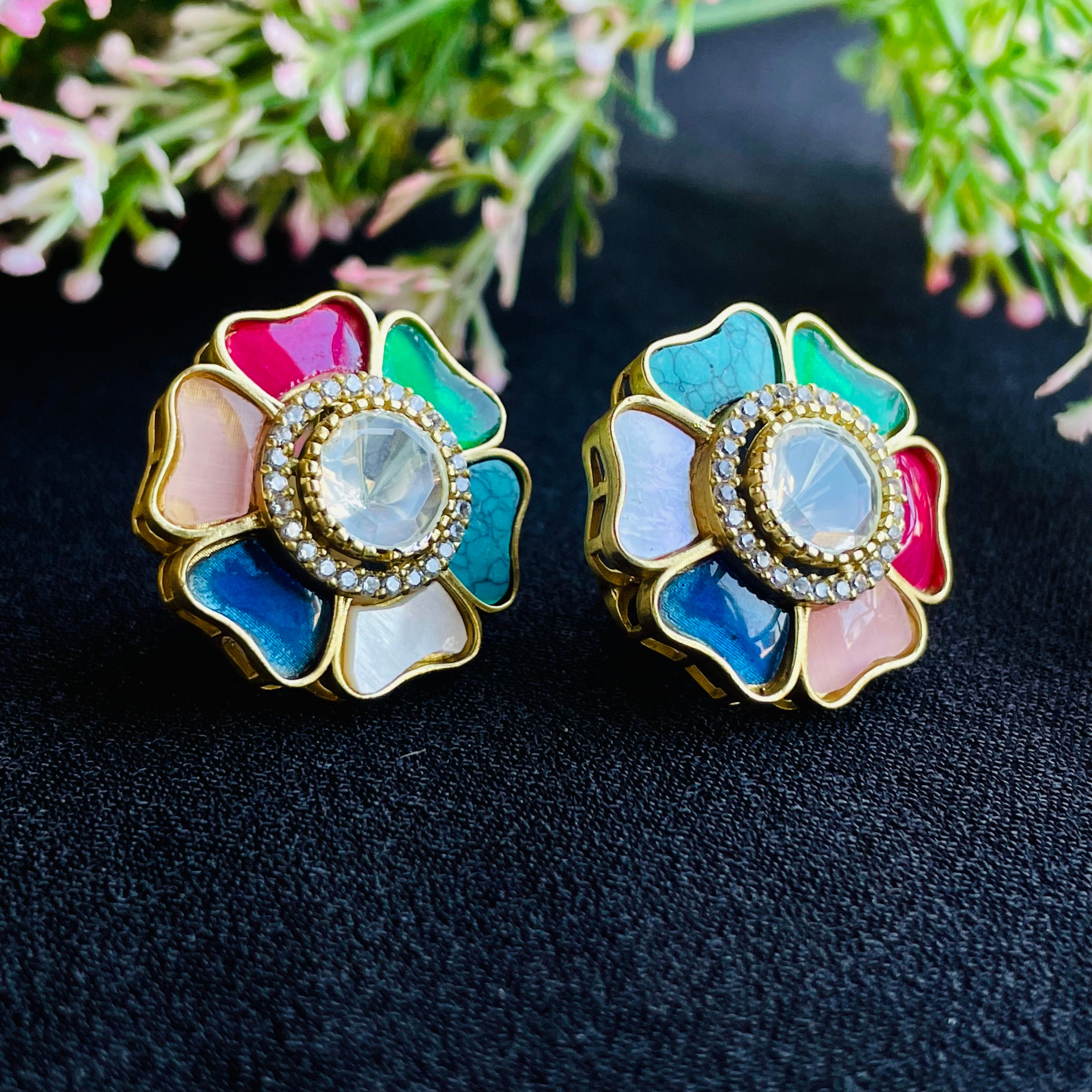 Nayaab Navaratna Polki Earrings