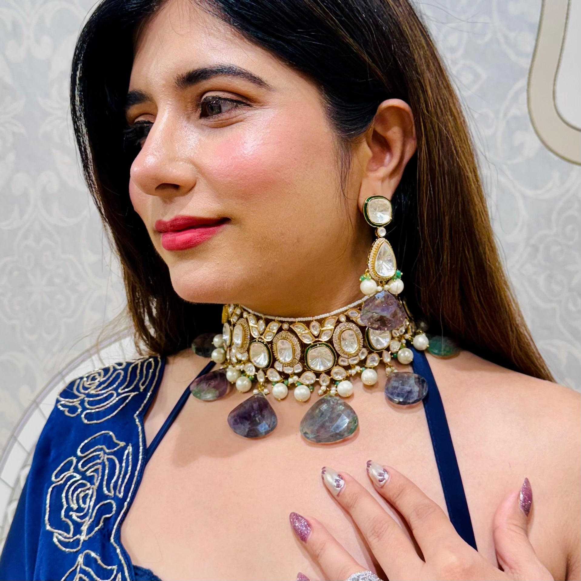 Nayaab Riya Polki Neckpiece