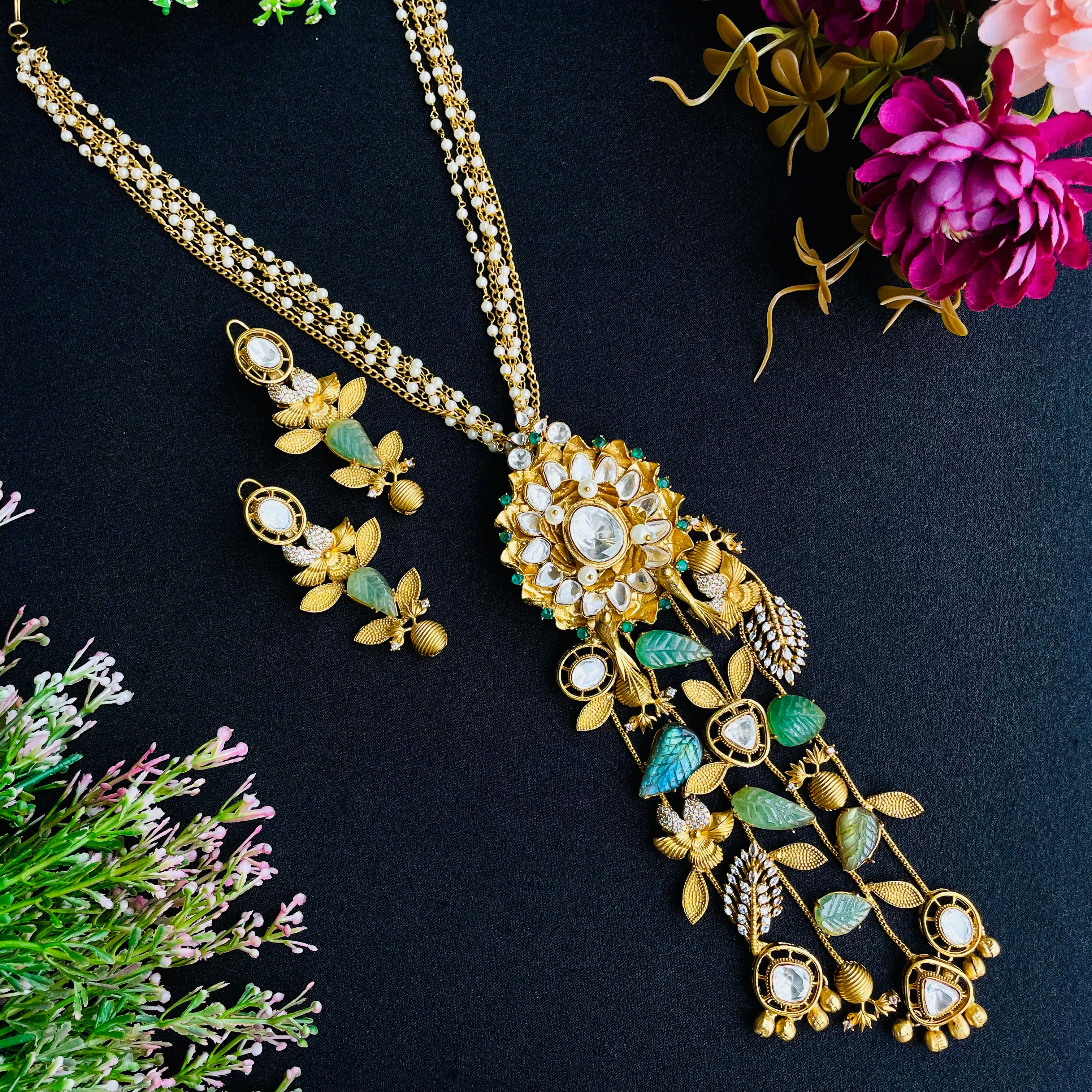 Nayaab Meher Polki Long Neckpiece