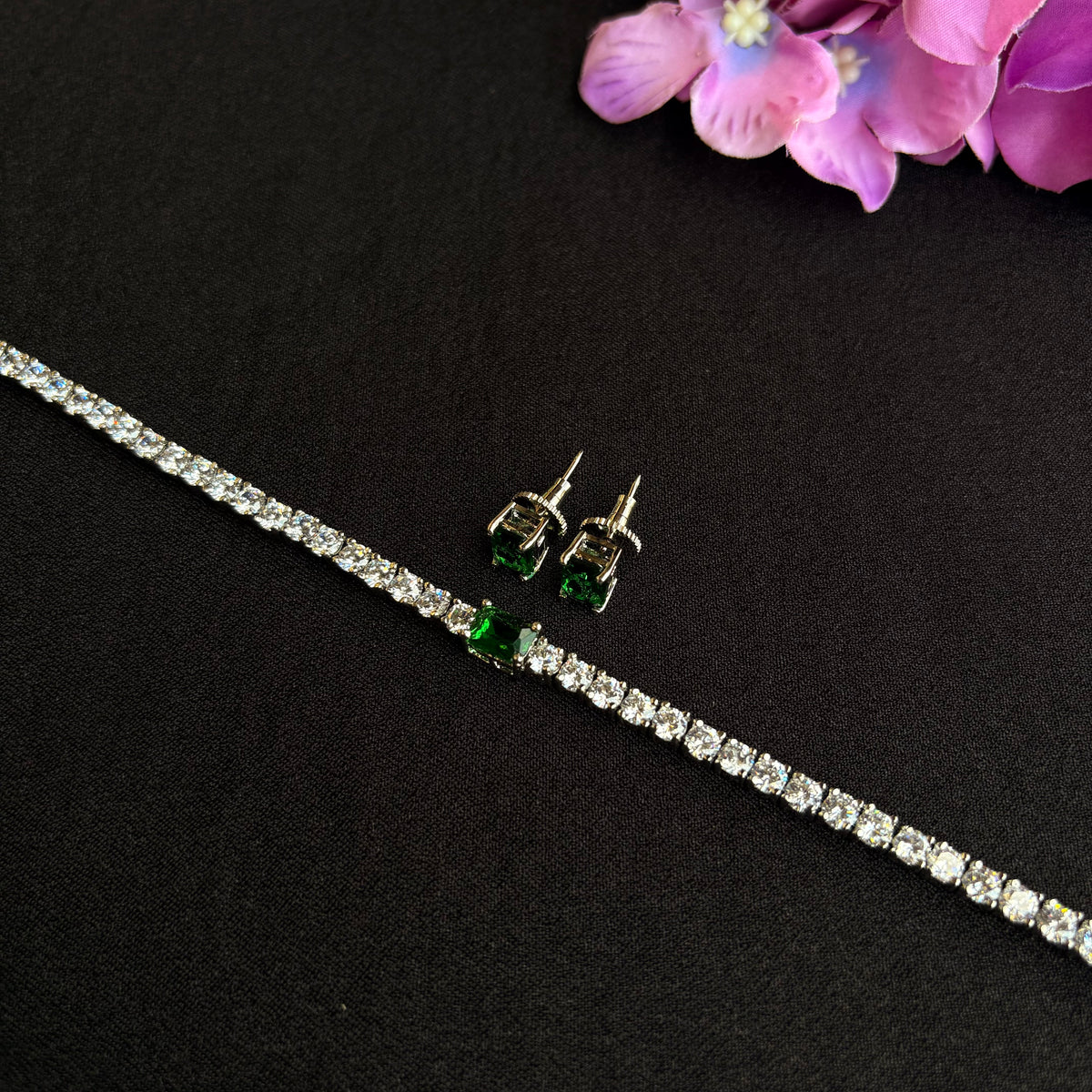 Evara Emerald Tennis Choker
