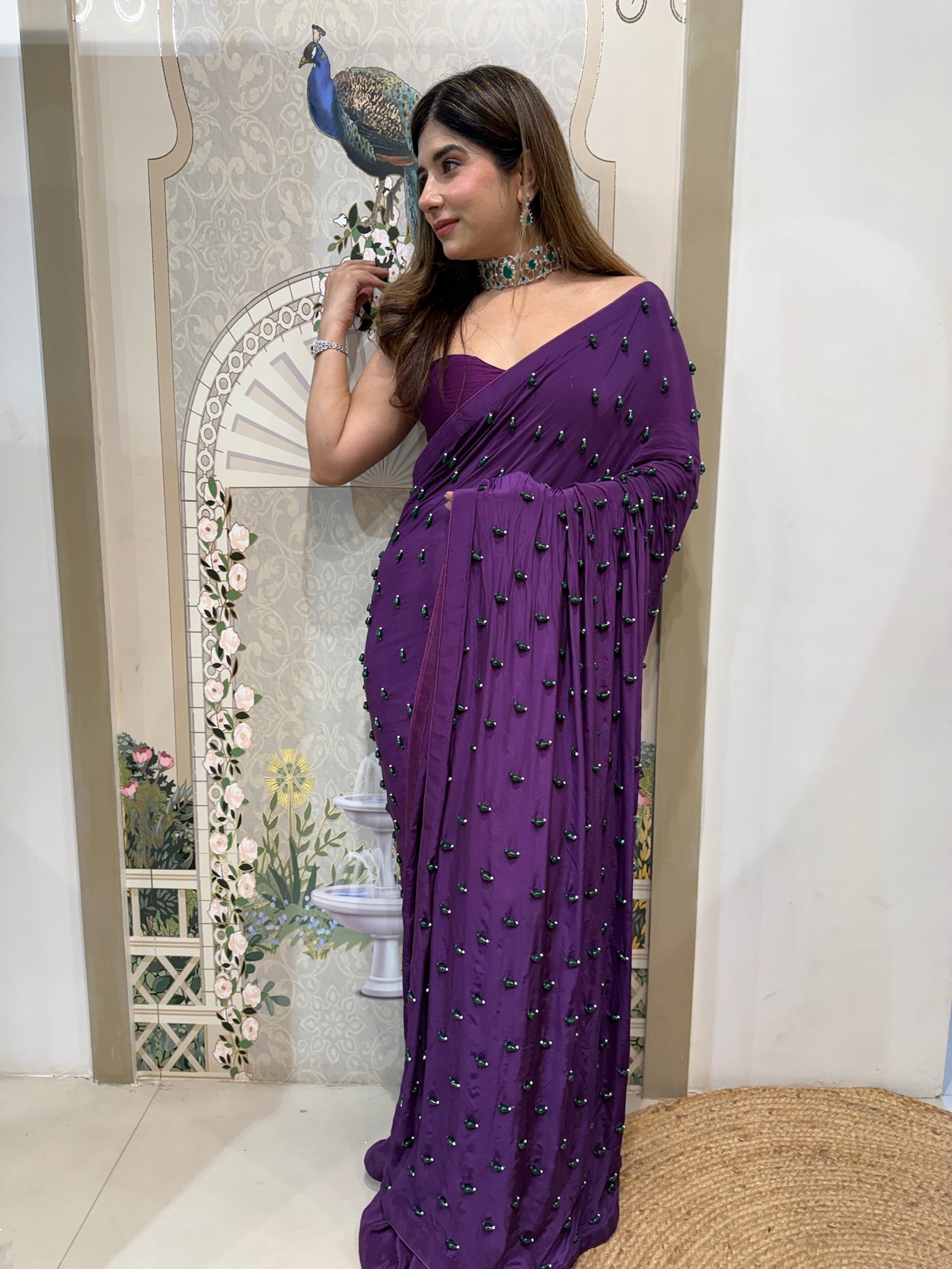 Celest purple saree