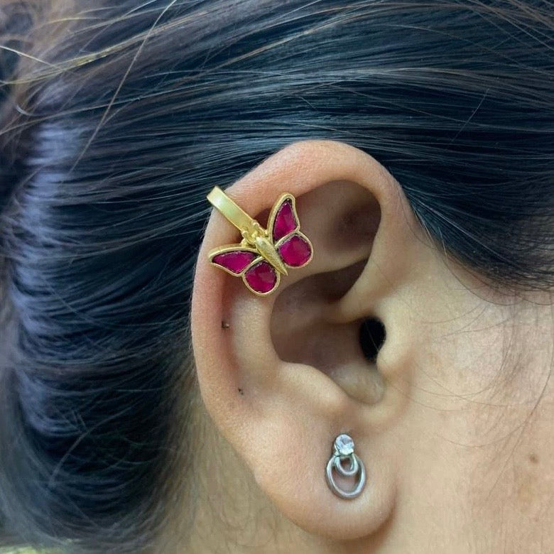 Nayaab Butterfly Earclip
