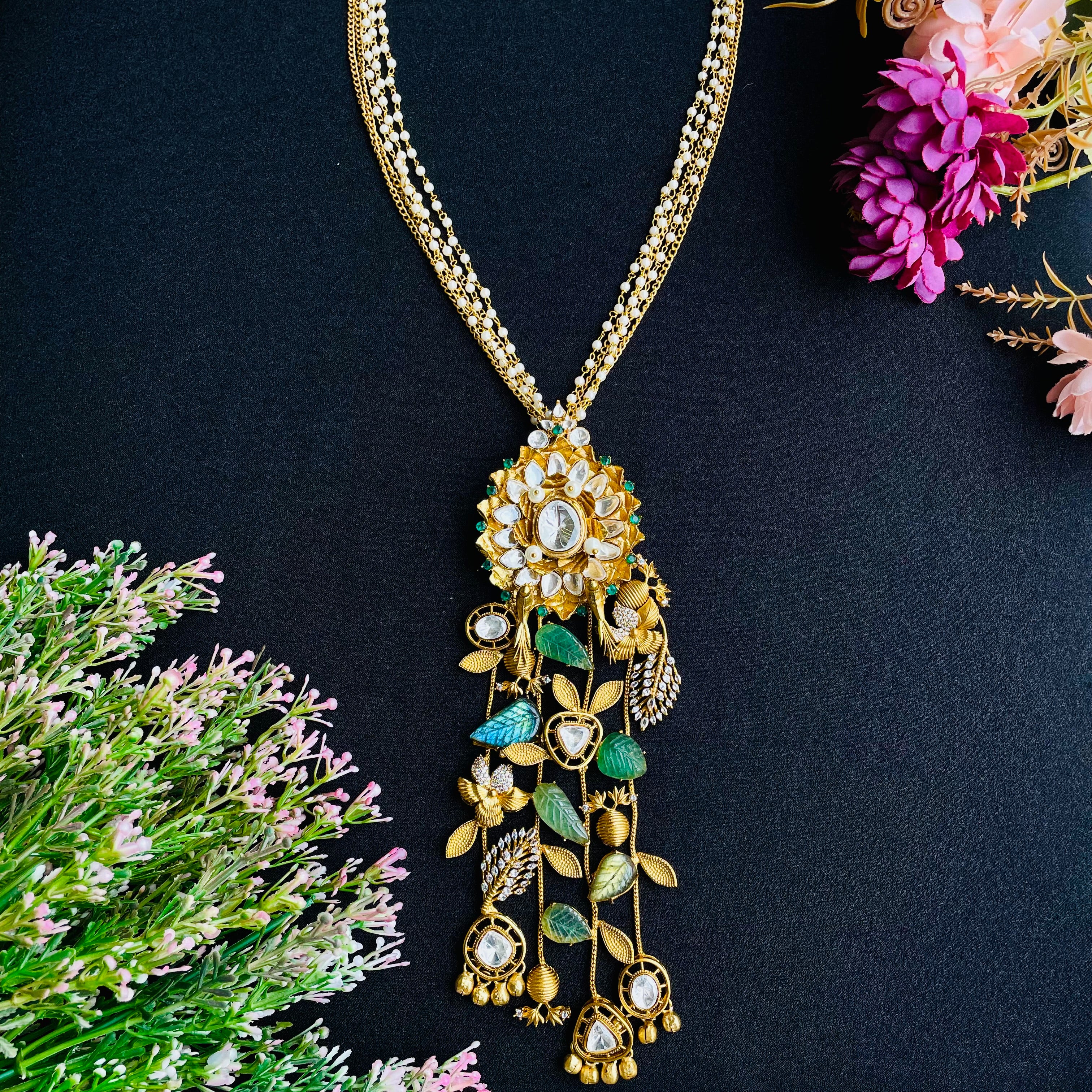 Nayaab Meher Polki Long Neckpiece