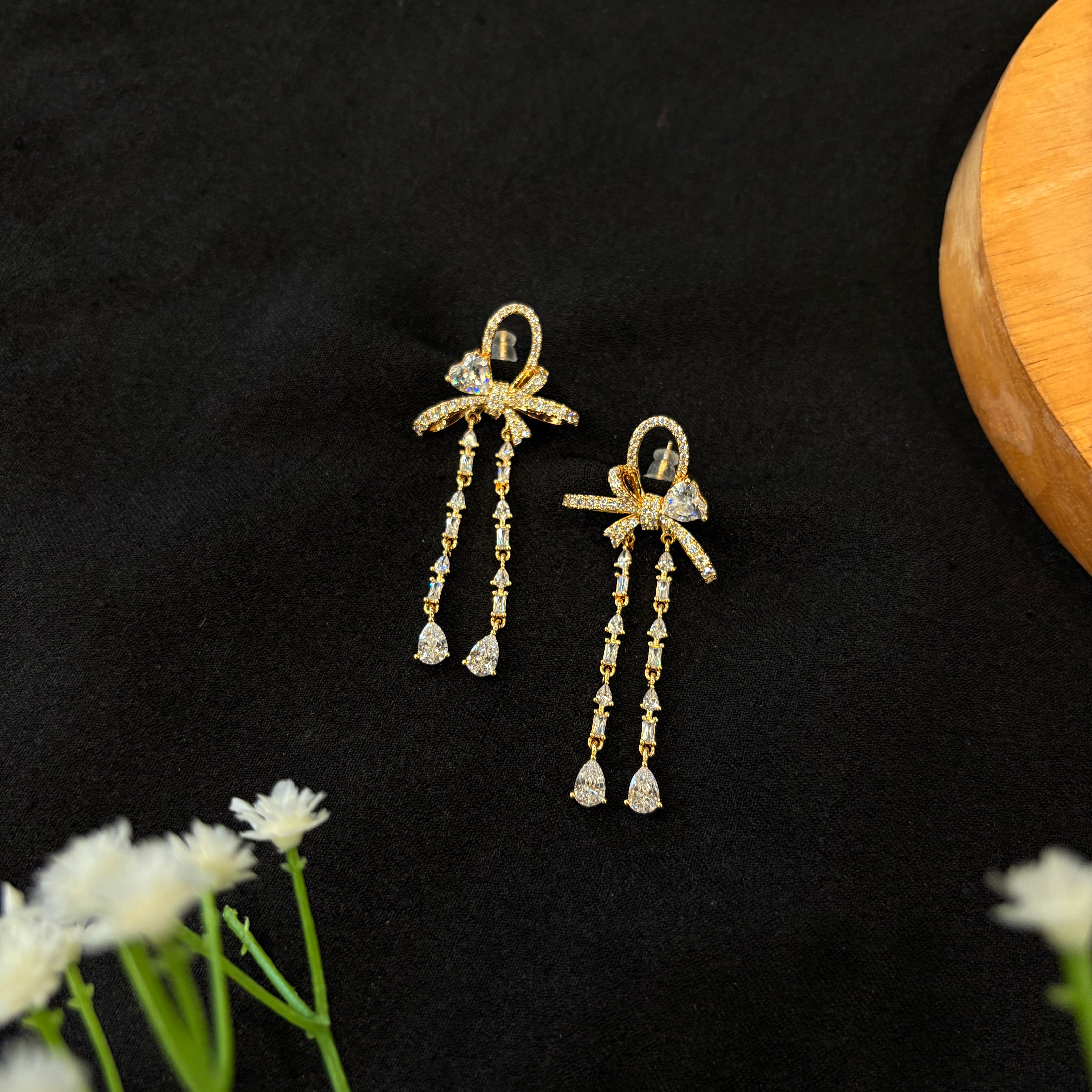 Elara Bow Drop Earrings
