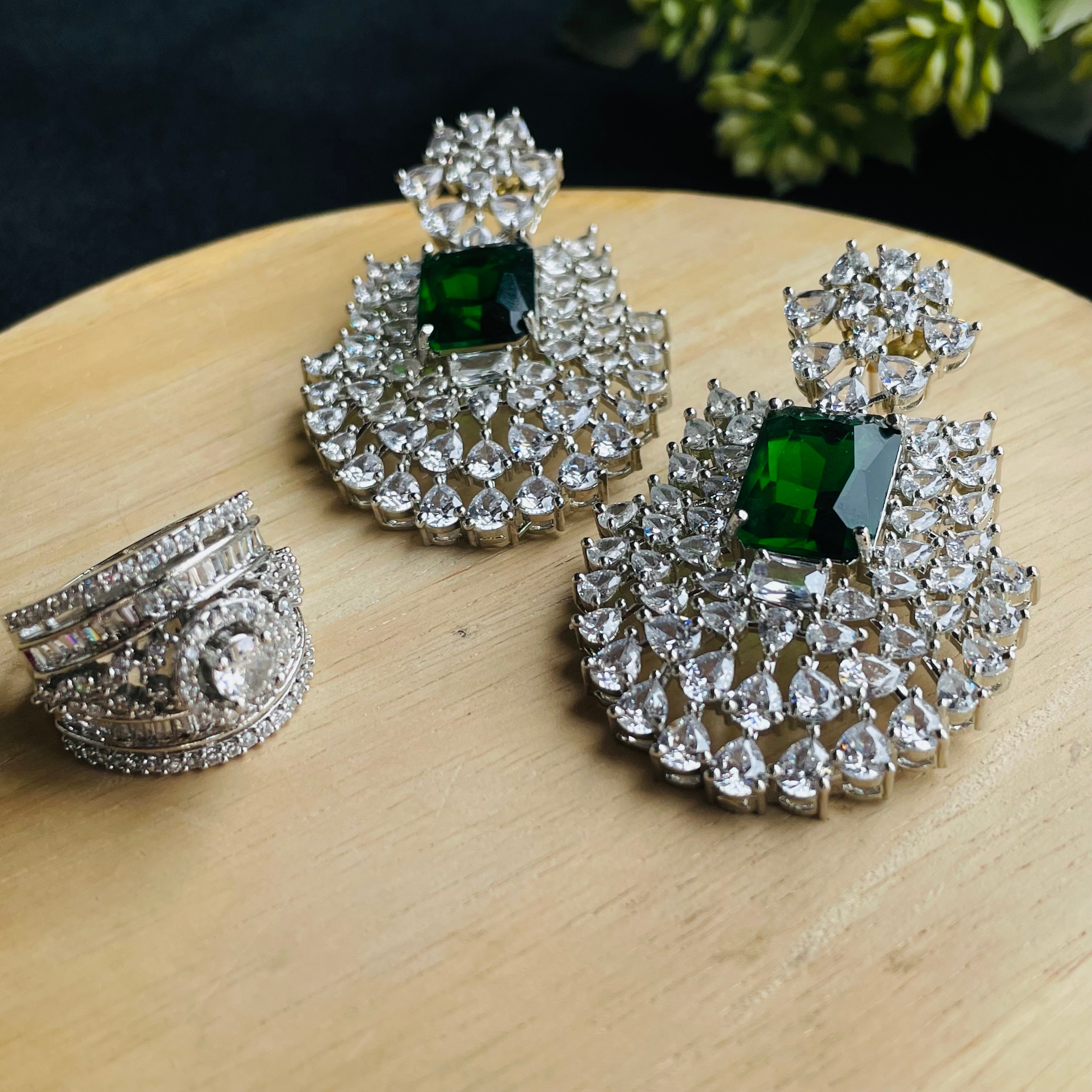 Ad Opal earrings and ring combo