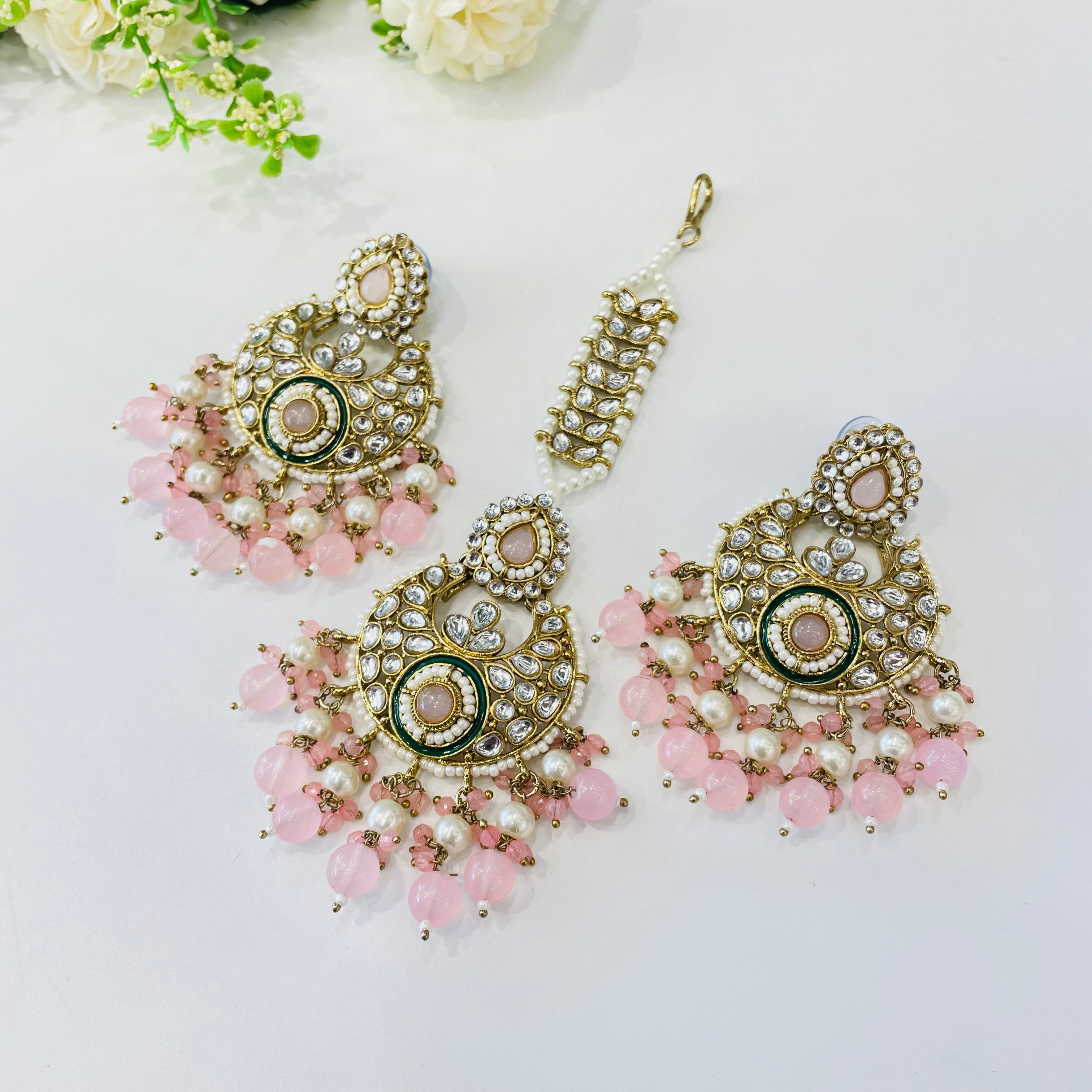 Nayaab Diya earrings with tikka