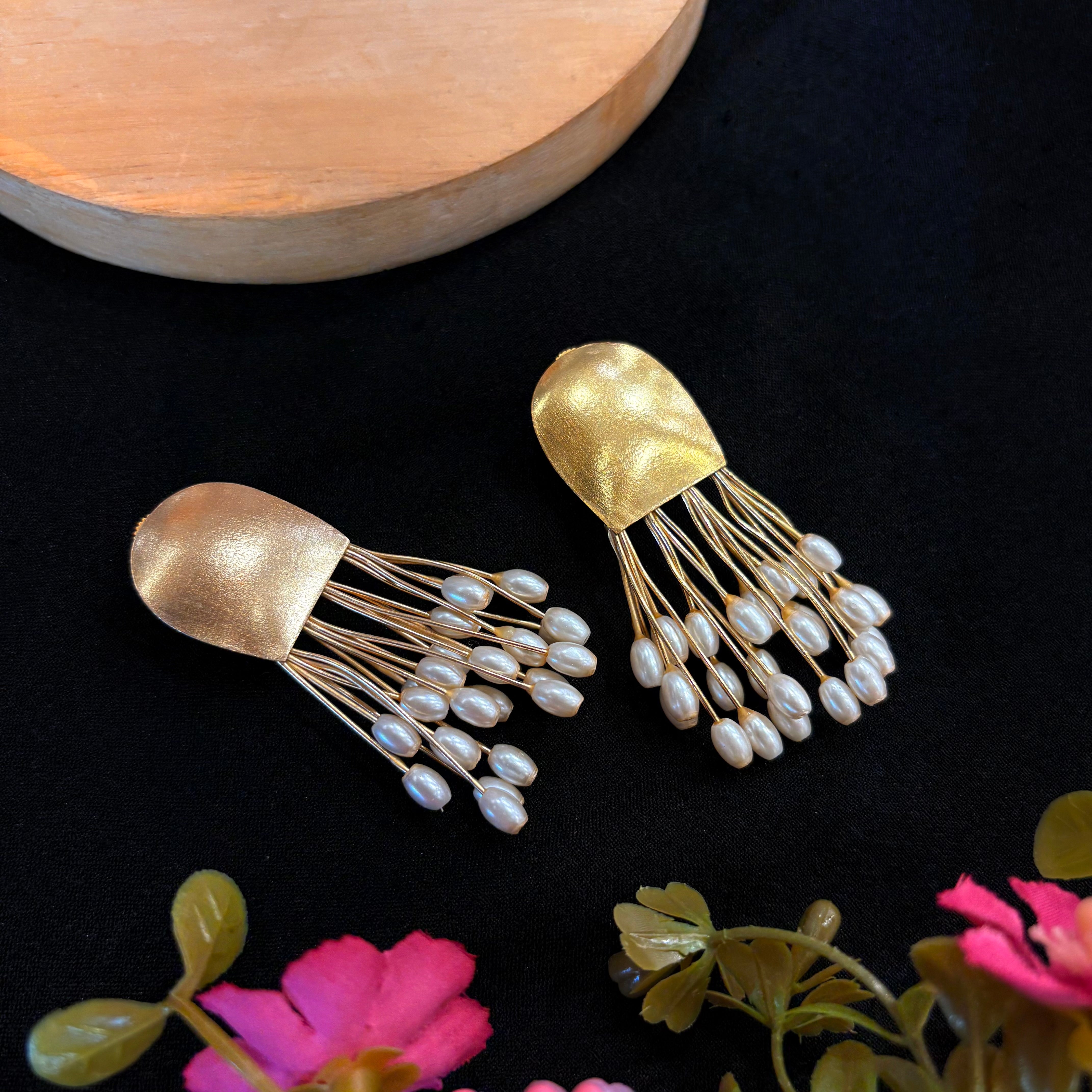 Pearl Cascade Tassel Earrings